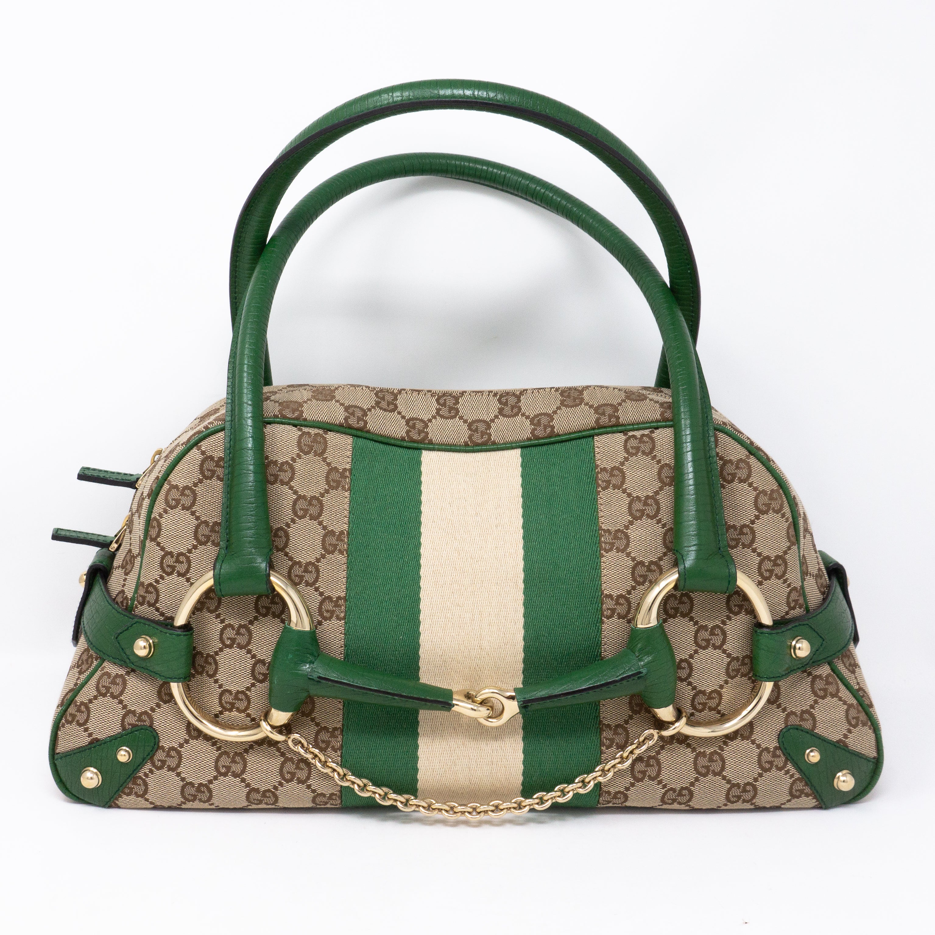 Horsebit Chain Shoulder Bag Green