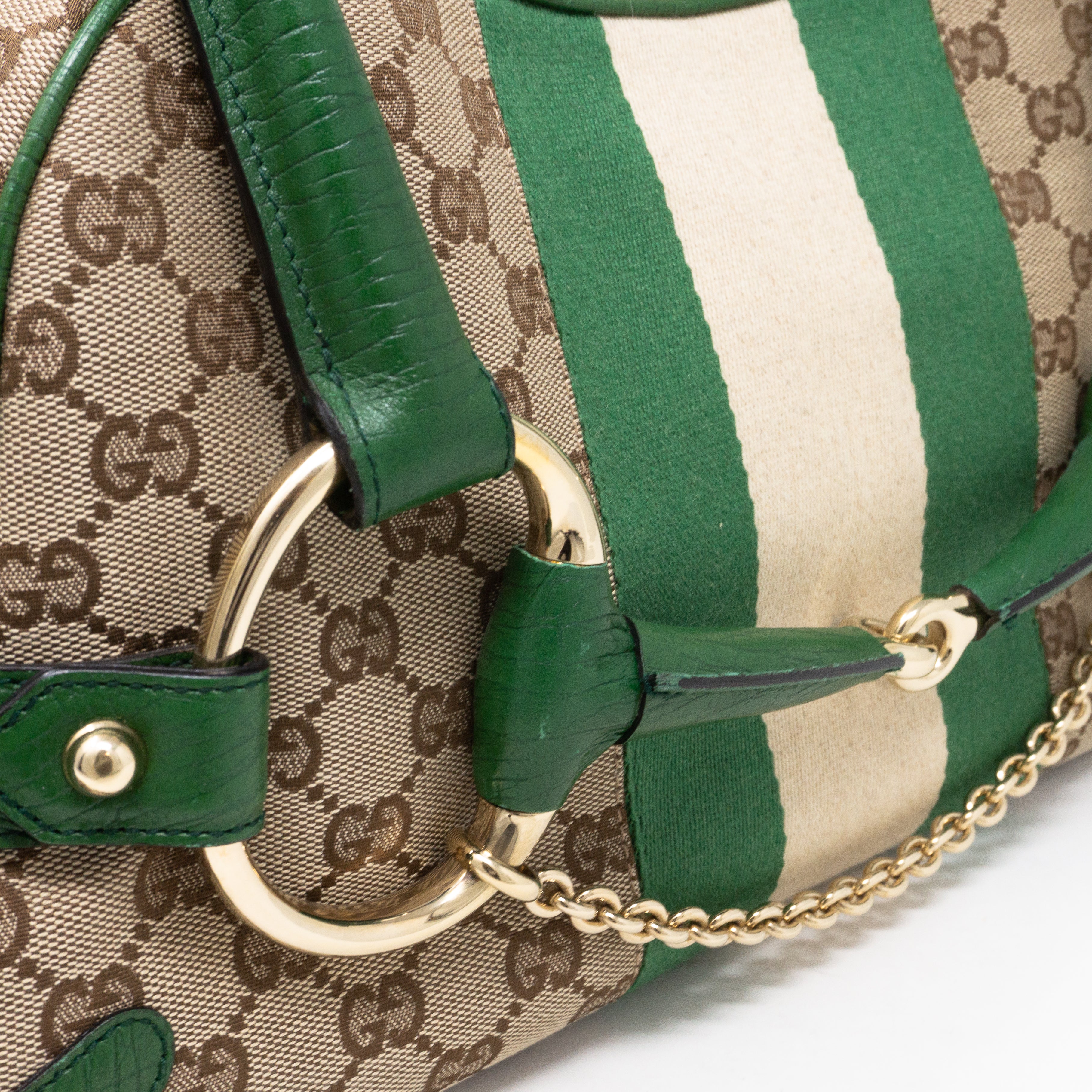 Horsebit Chain Shoulder Bag Green