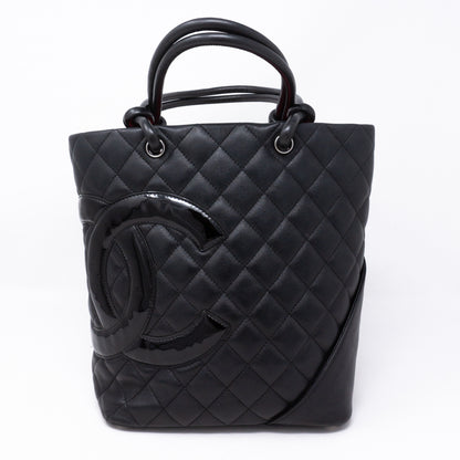 Cambon Small Tote Quilted Leather Black