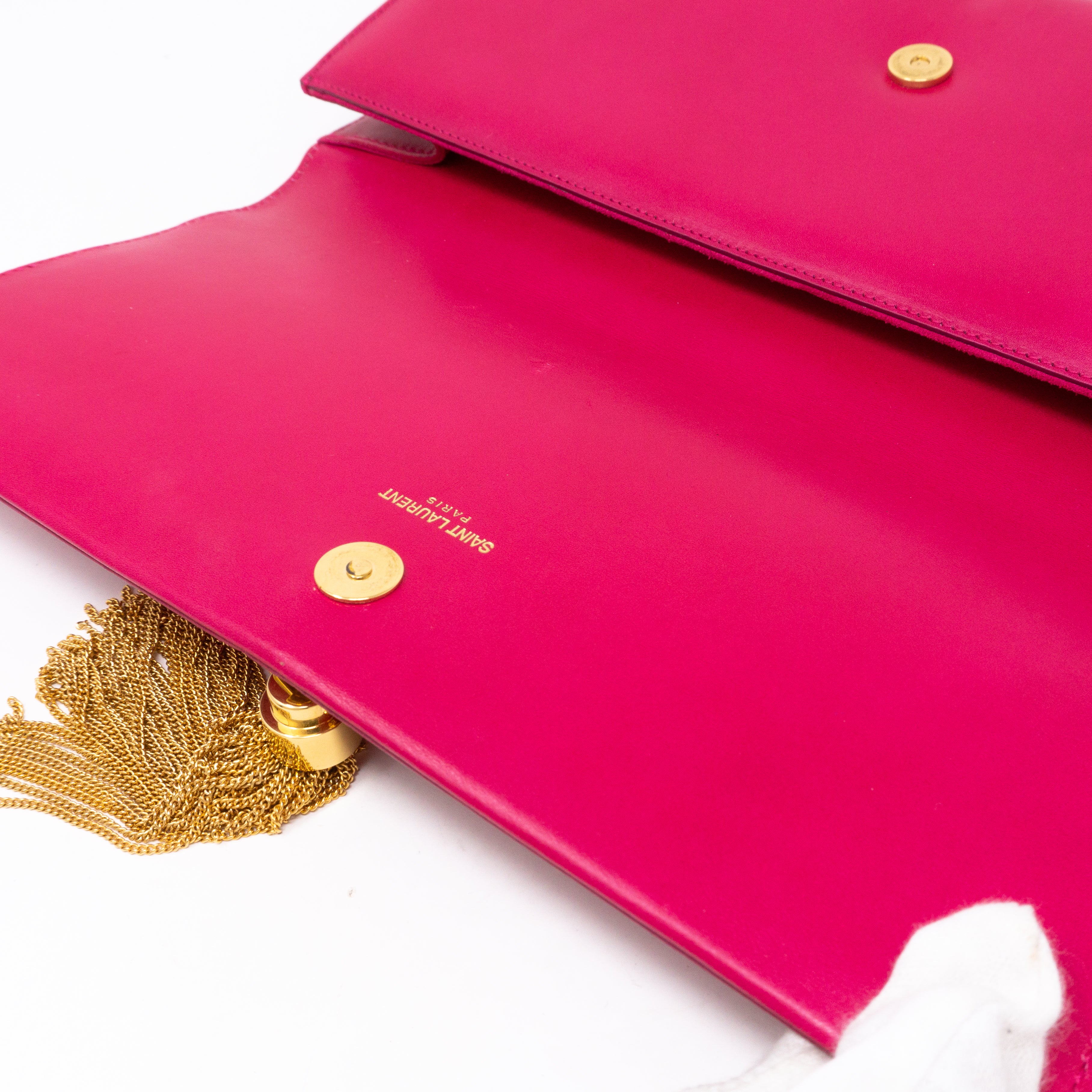 Kate Clutch Tassel Pink Leather