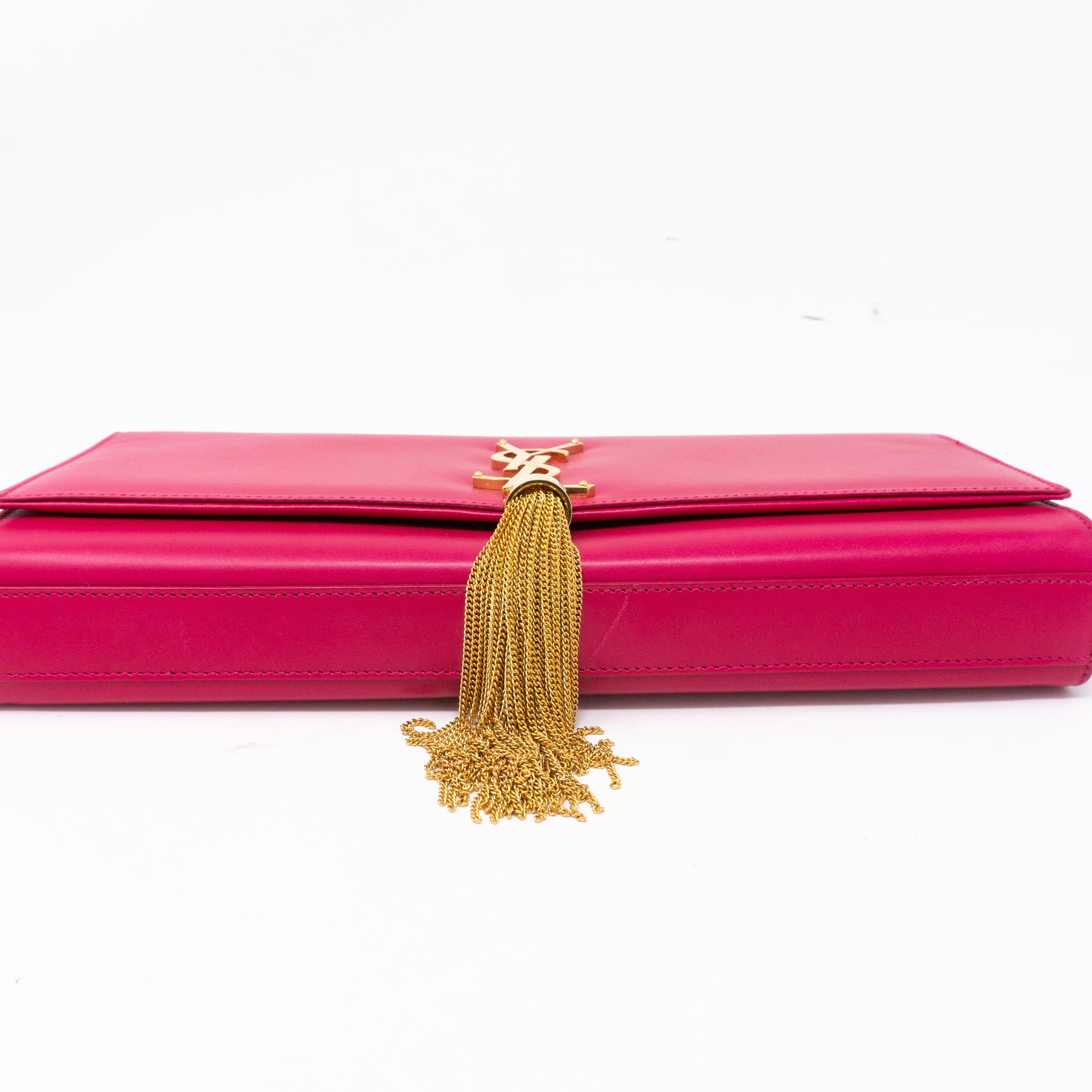 Kate Clutch Tassel Pink Leather