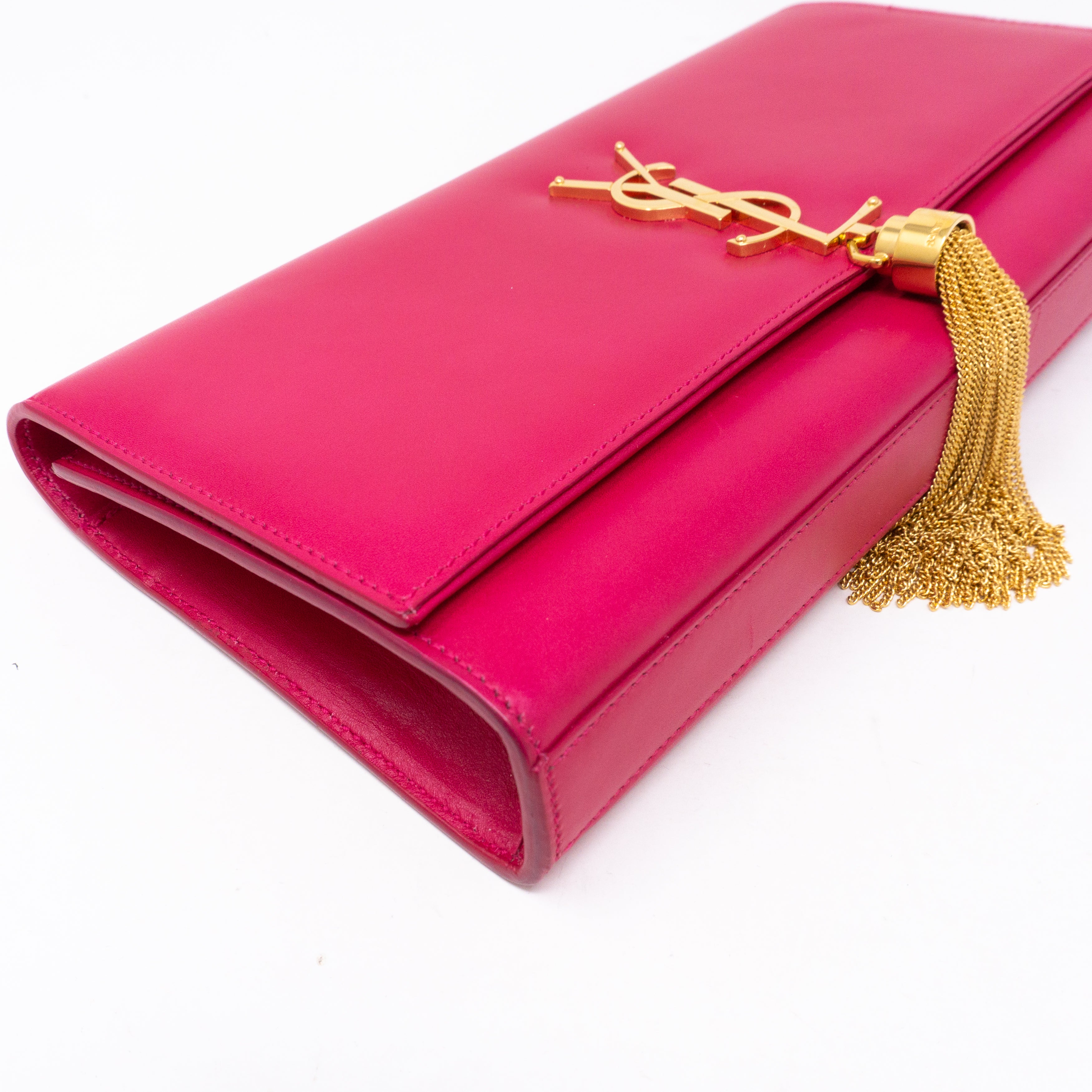 Kate Clutch Tassel Pink Leather