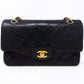 Classic Double Flap Small Black Gold