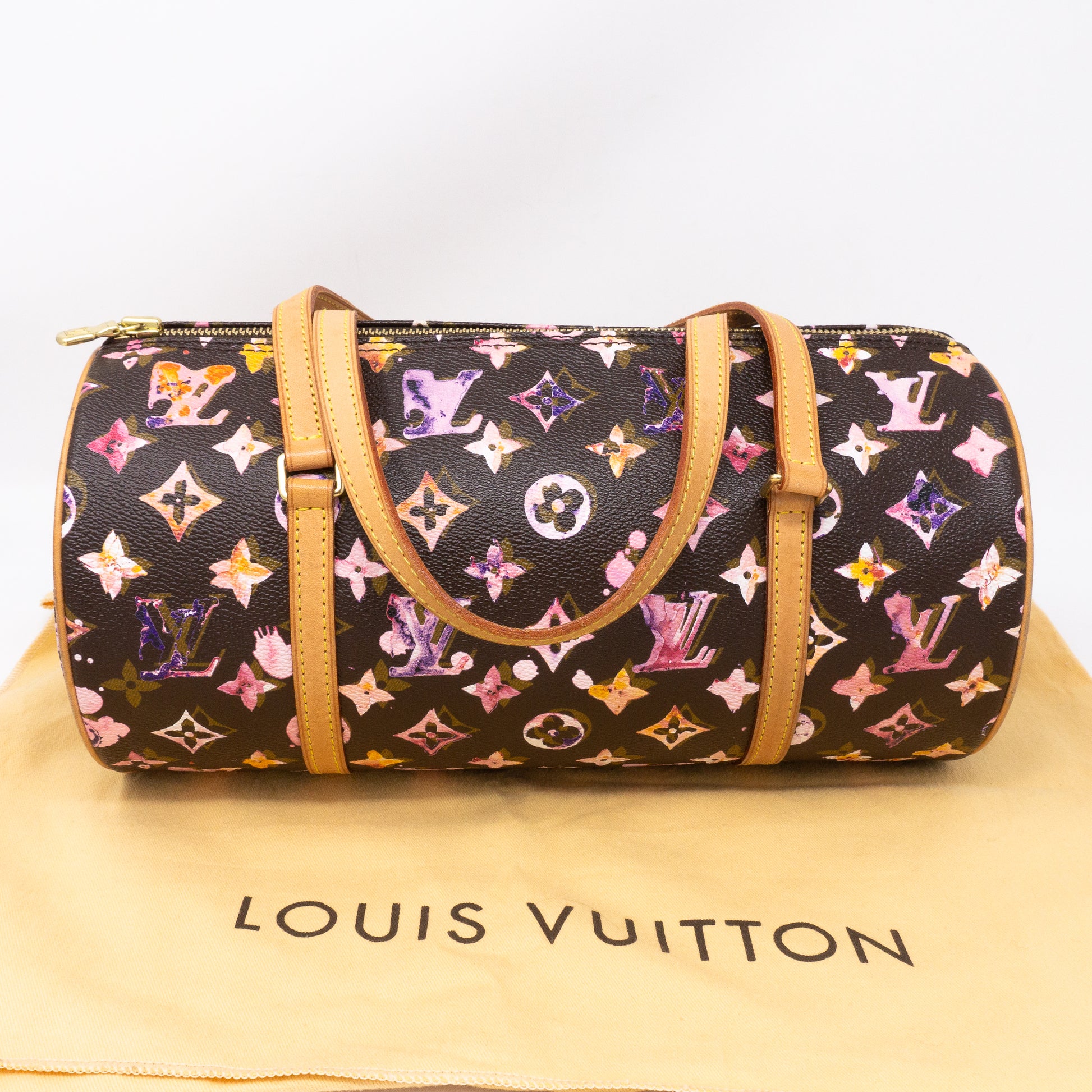 Louis Vuitton, Bags, Louis Vuitton Cherry Black Watercolor Aquarelle  Papillon Frame Bag 24l26a
