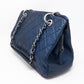 Quilted Shopping Tote Blue Caviar