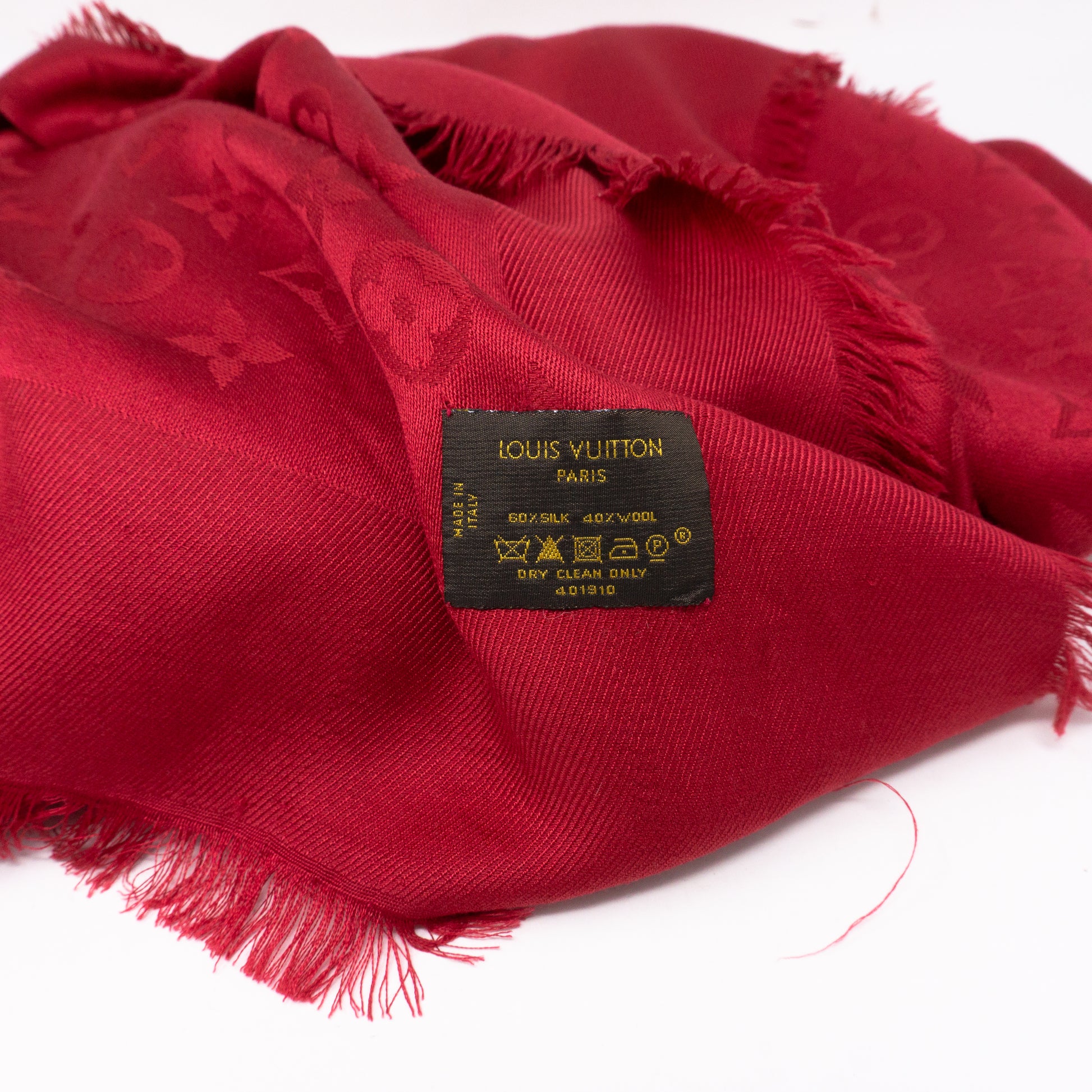 Louis Vuitton Wool Silk Monogram Shawl Pomme D'Amour