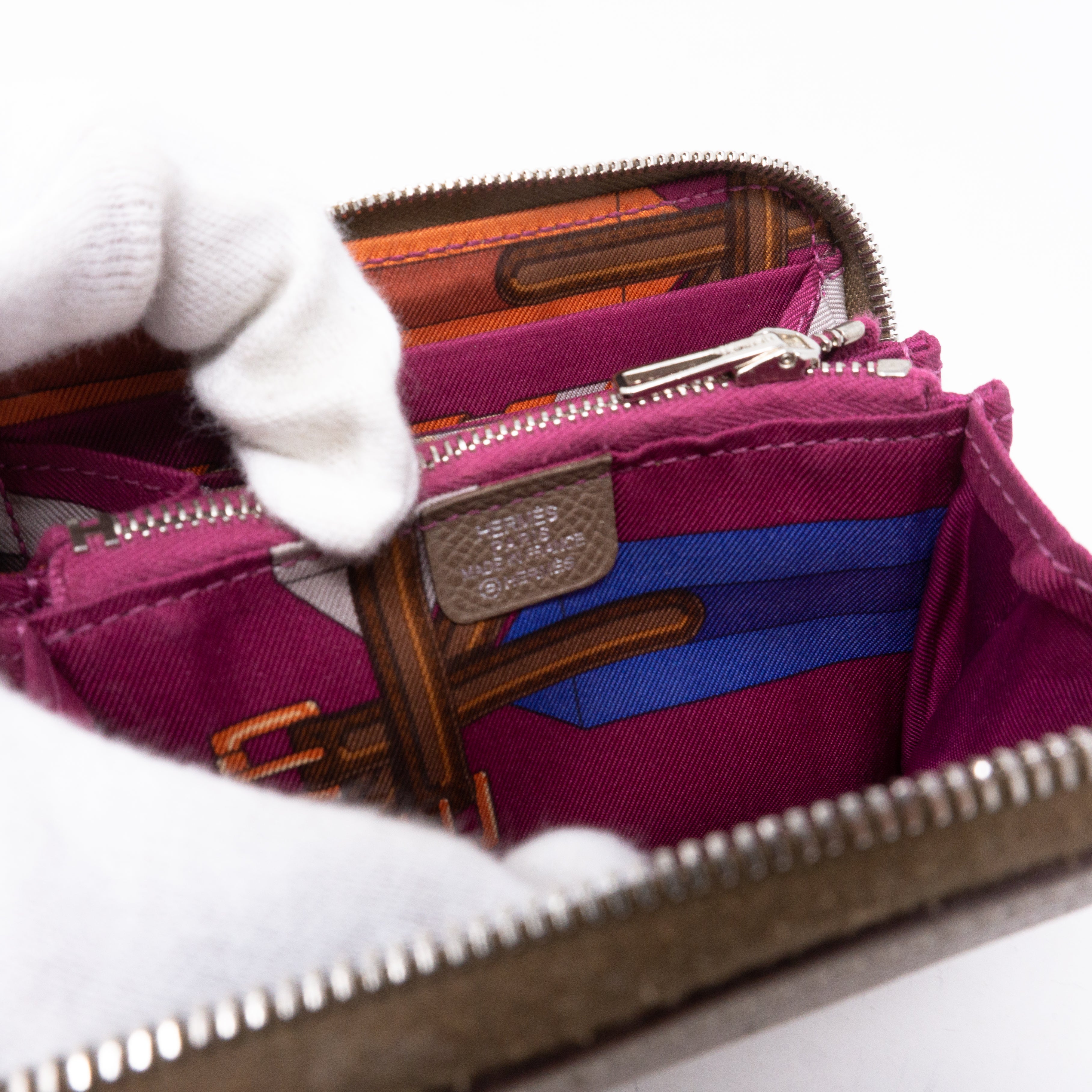 Silk'in Compact Wallet Etoupe Leather
