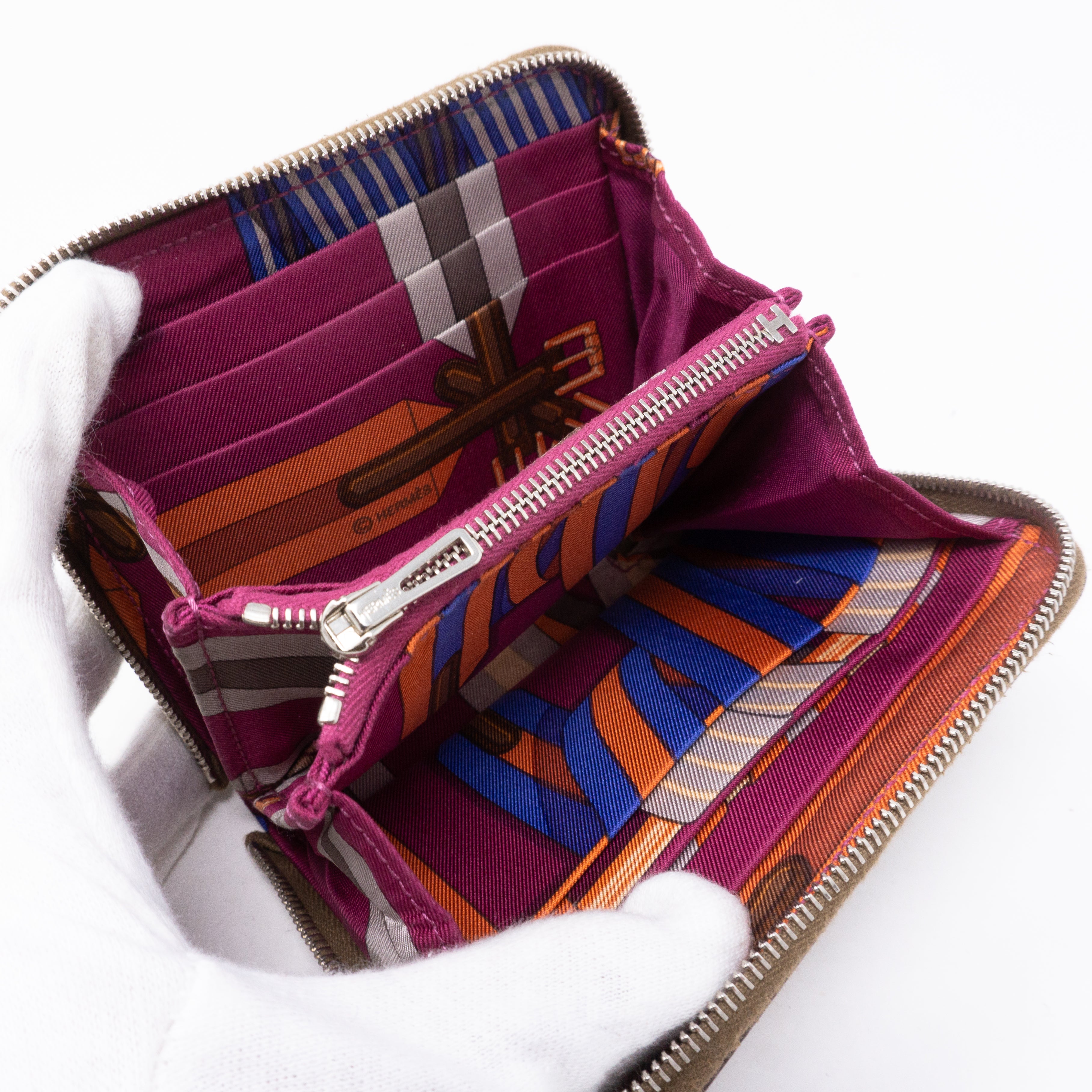 Silk'in Compact Wallet Etoupe Leather