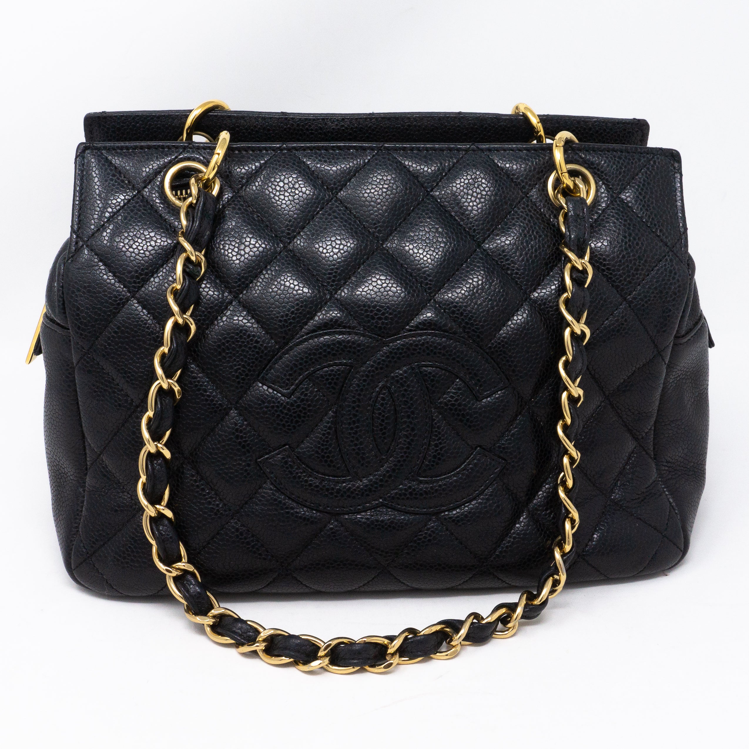 CC Quilted Shopping Tote Black Caviar