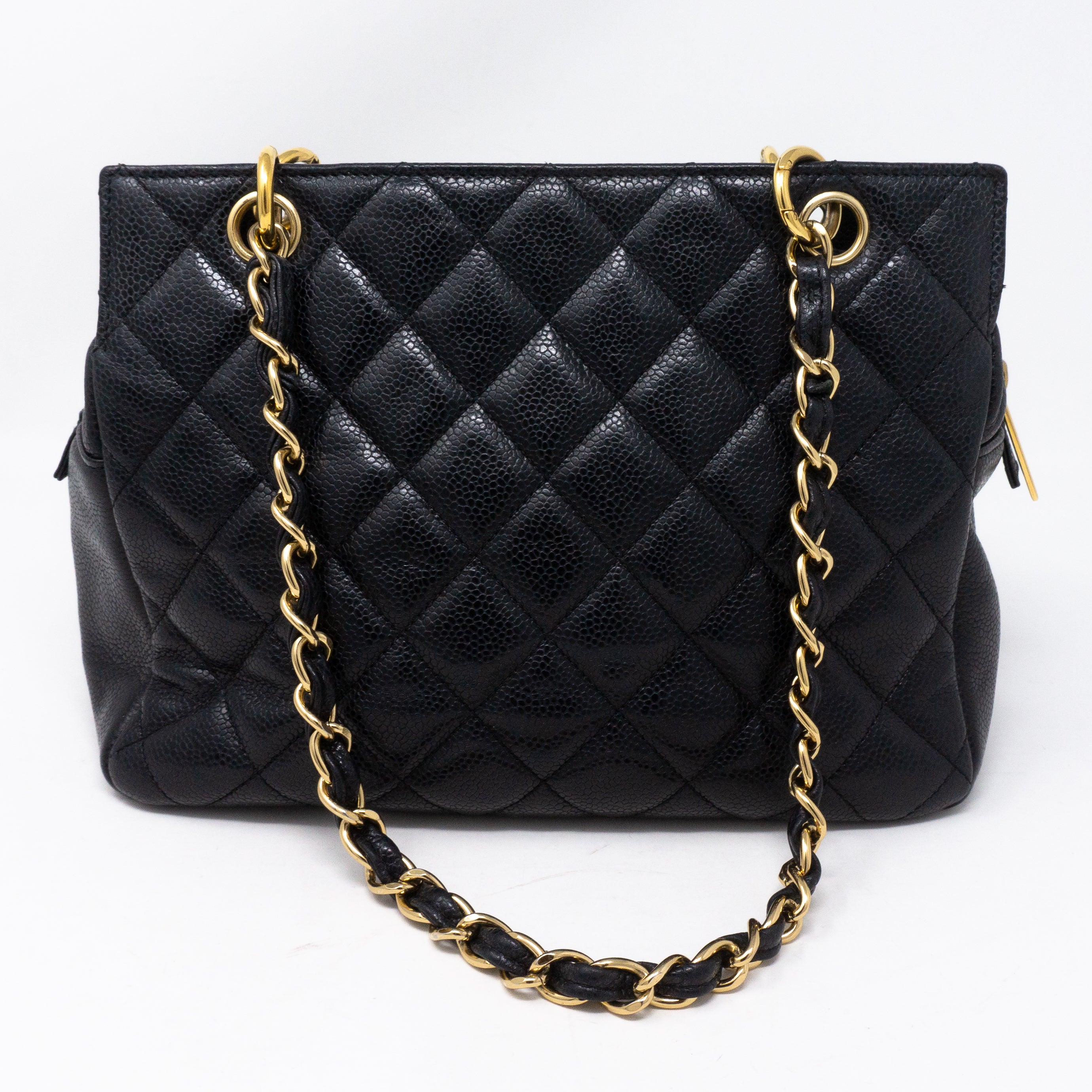CC Quilted Shopping Tote Black Caviar