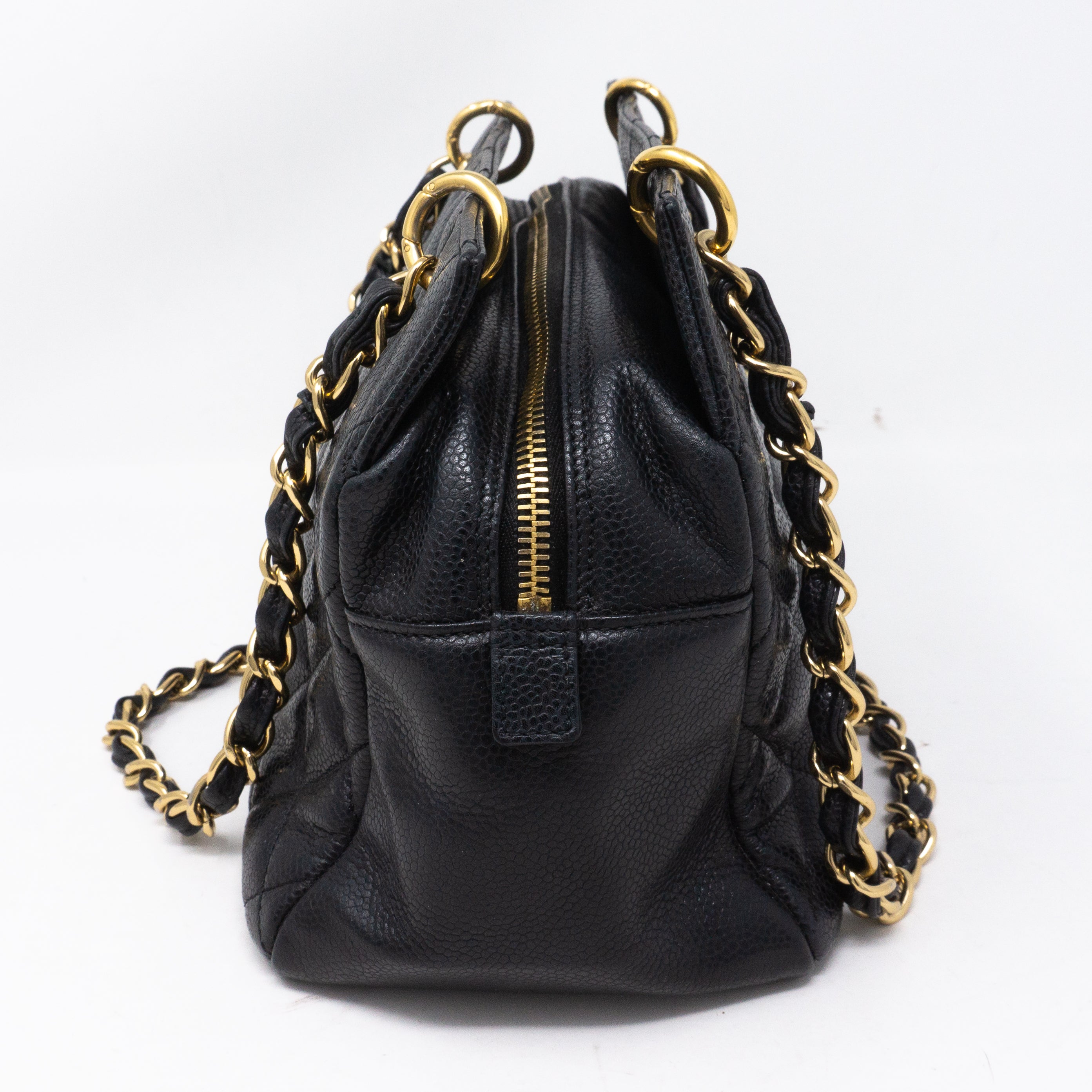 CC Quilted Shopping Tote Black Caviar