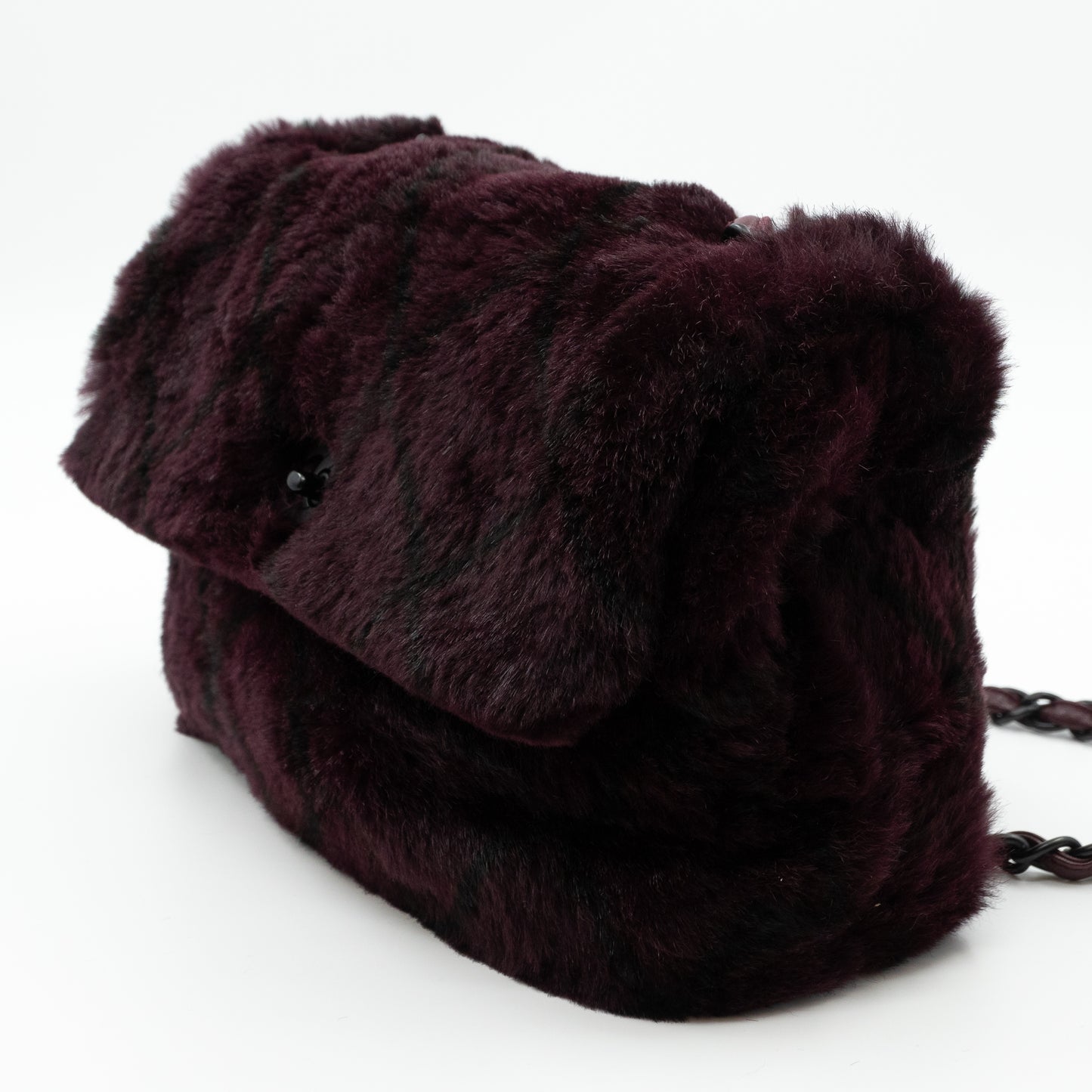 Flap Bag Dark Red Lapin Fur