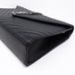 Envelope Large Chevron Leather Black