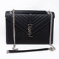 Envelope Large Chevron Leather Black