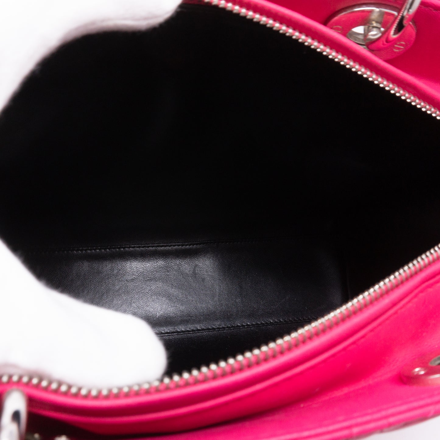 Lady Dior Large Pink Tricolor Leather