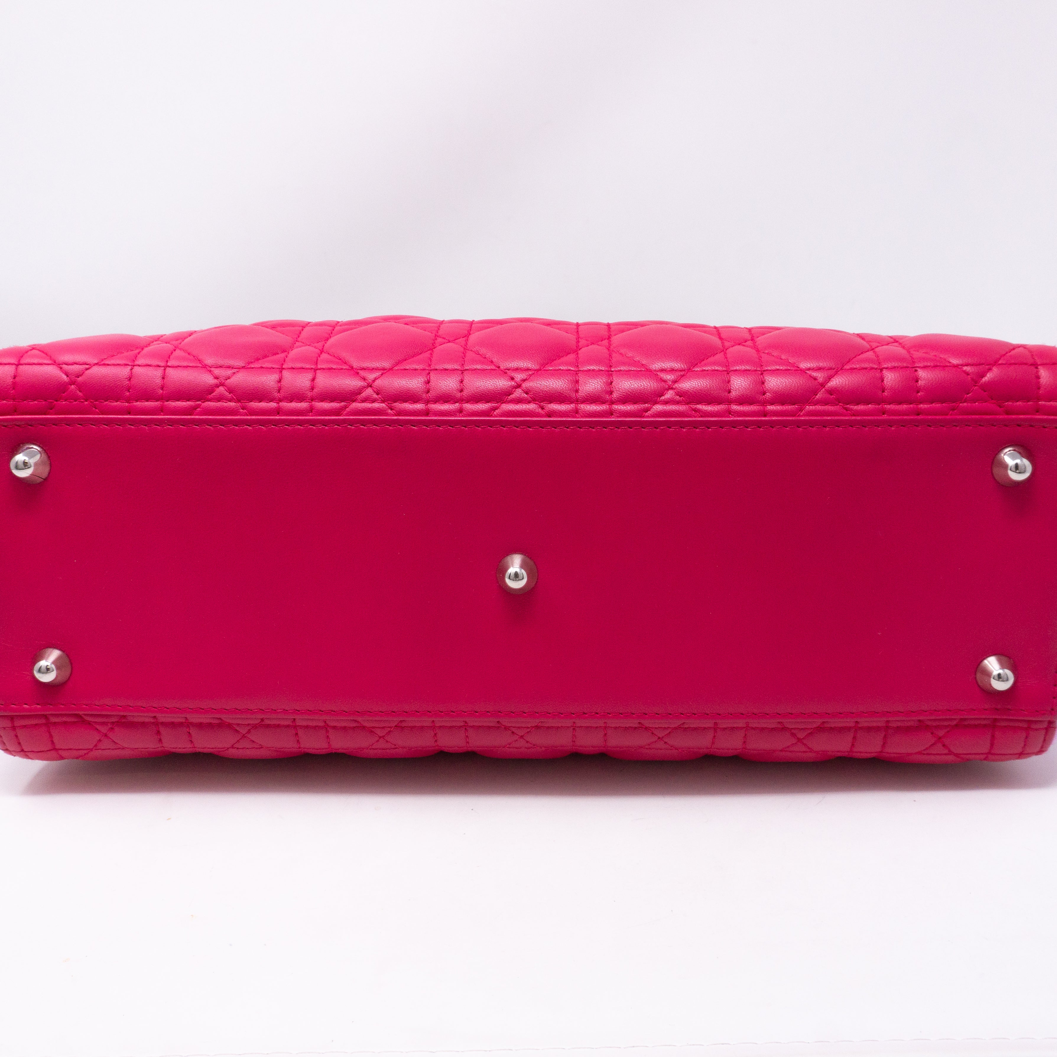 Lady Dior Large Pink Tricolor Leather