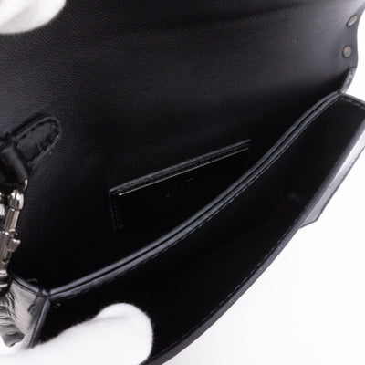 Rockstud Bracelet Flap Clutch Black