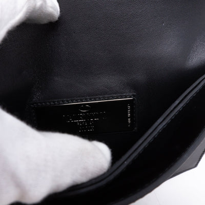 Rockstud Bracelet Flap Clutch Black