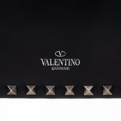 Rockstud Bracelet Flap Clutch Black