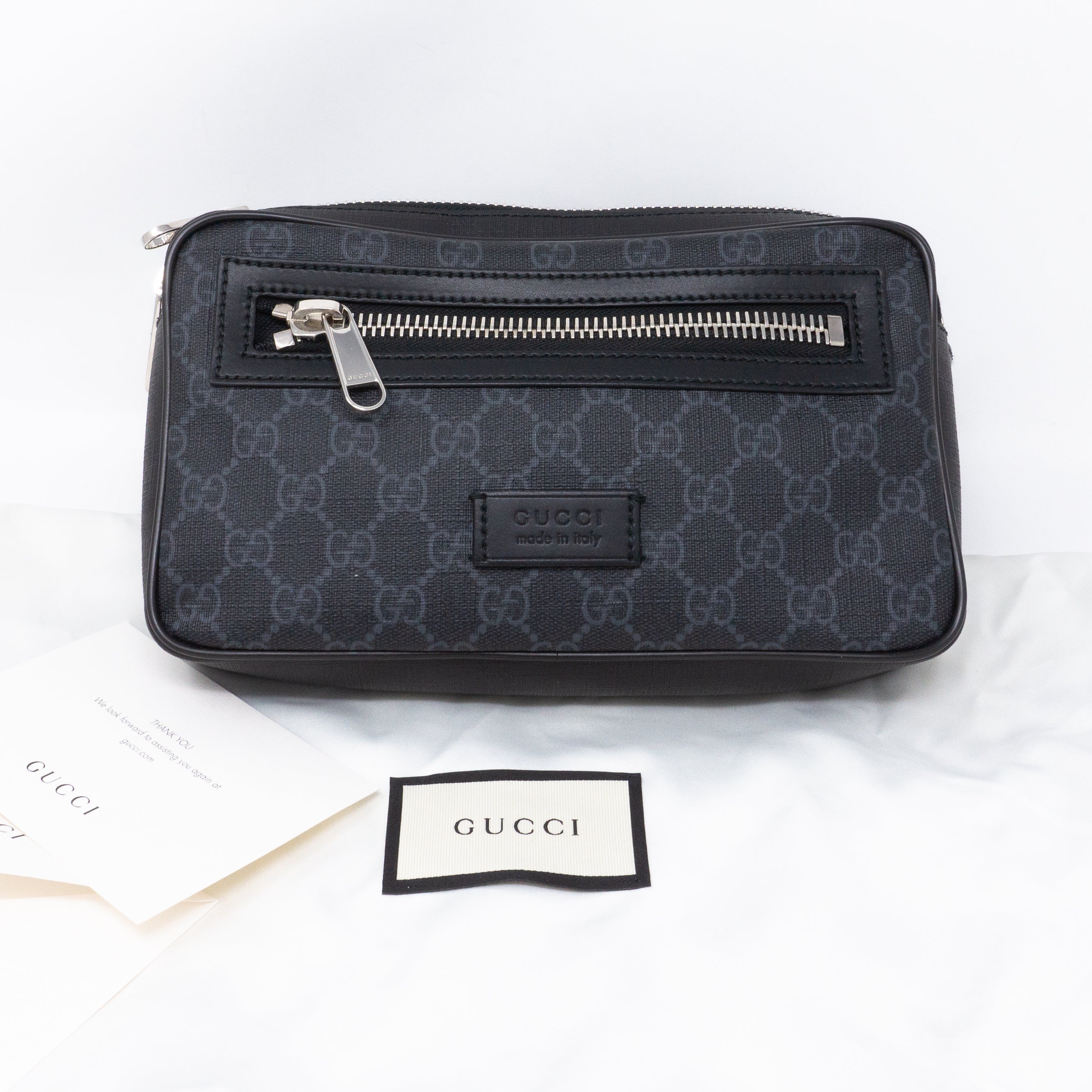 GG Supreme Black Belt Bag