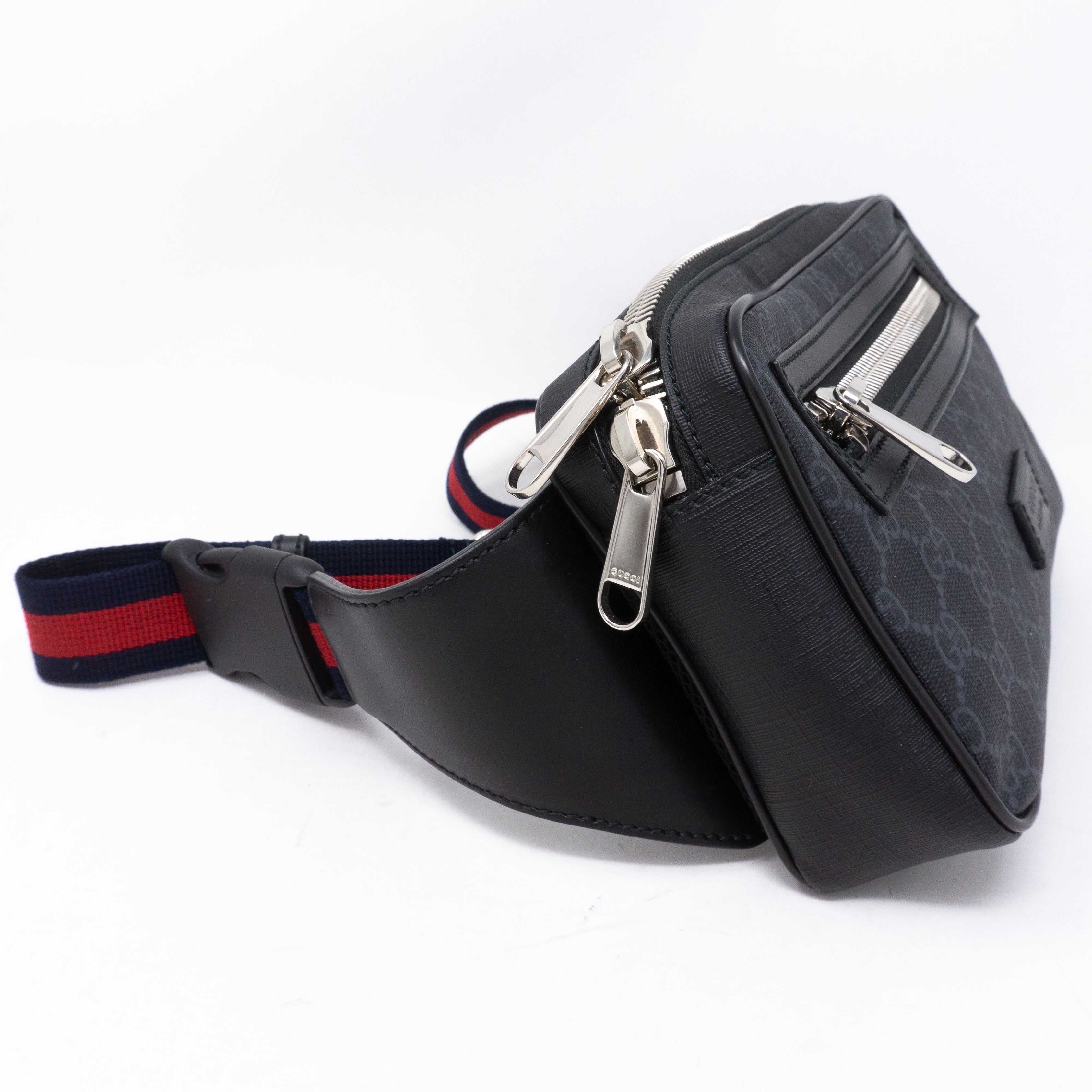 GG Supreme Black Belt Bag