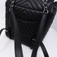 Urban Spirit Backpack Black Chevron Quilted Leather
