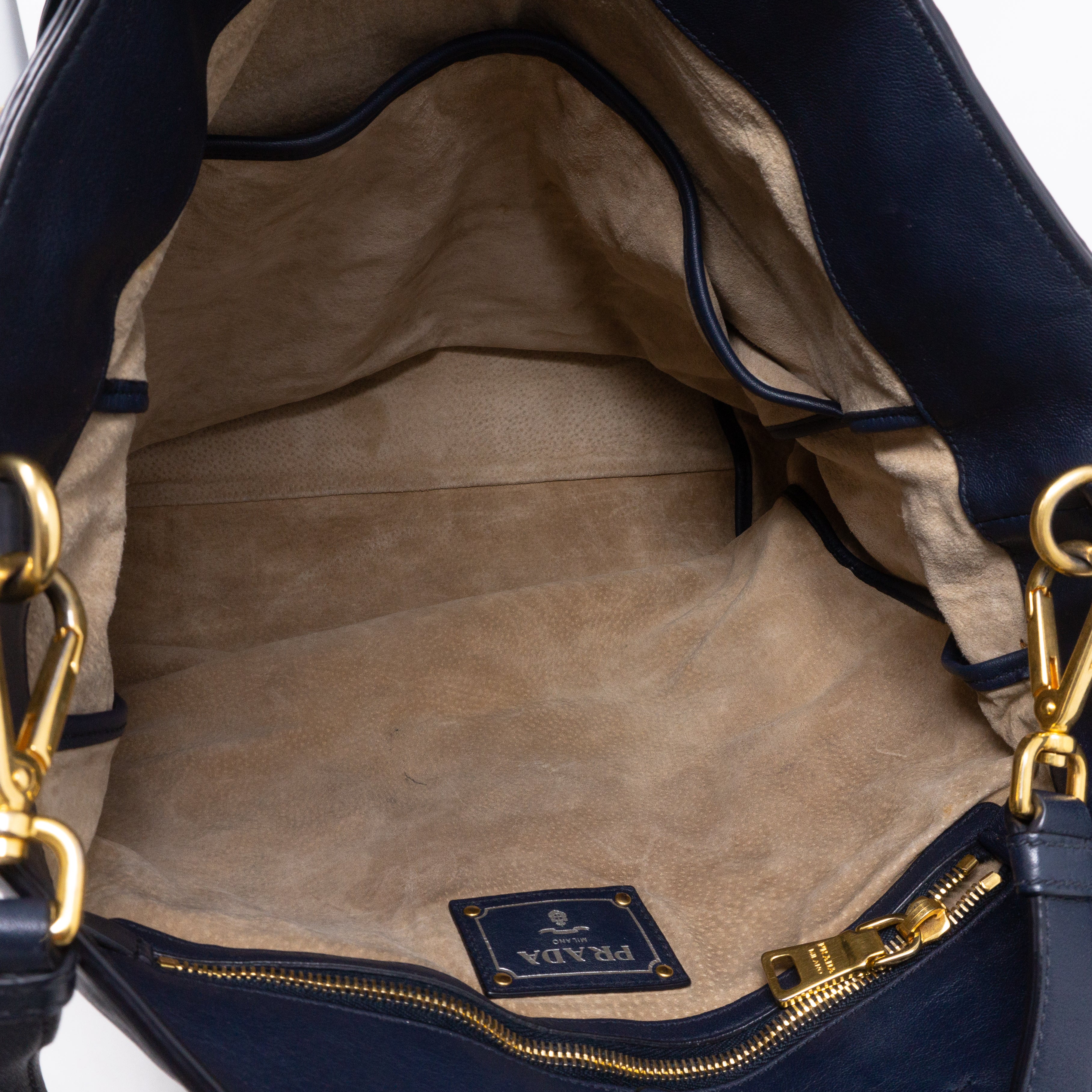 Large Shopping Tote Blue Leather