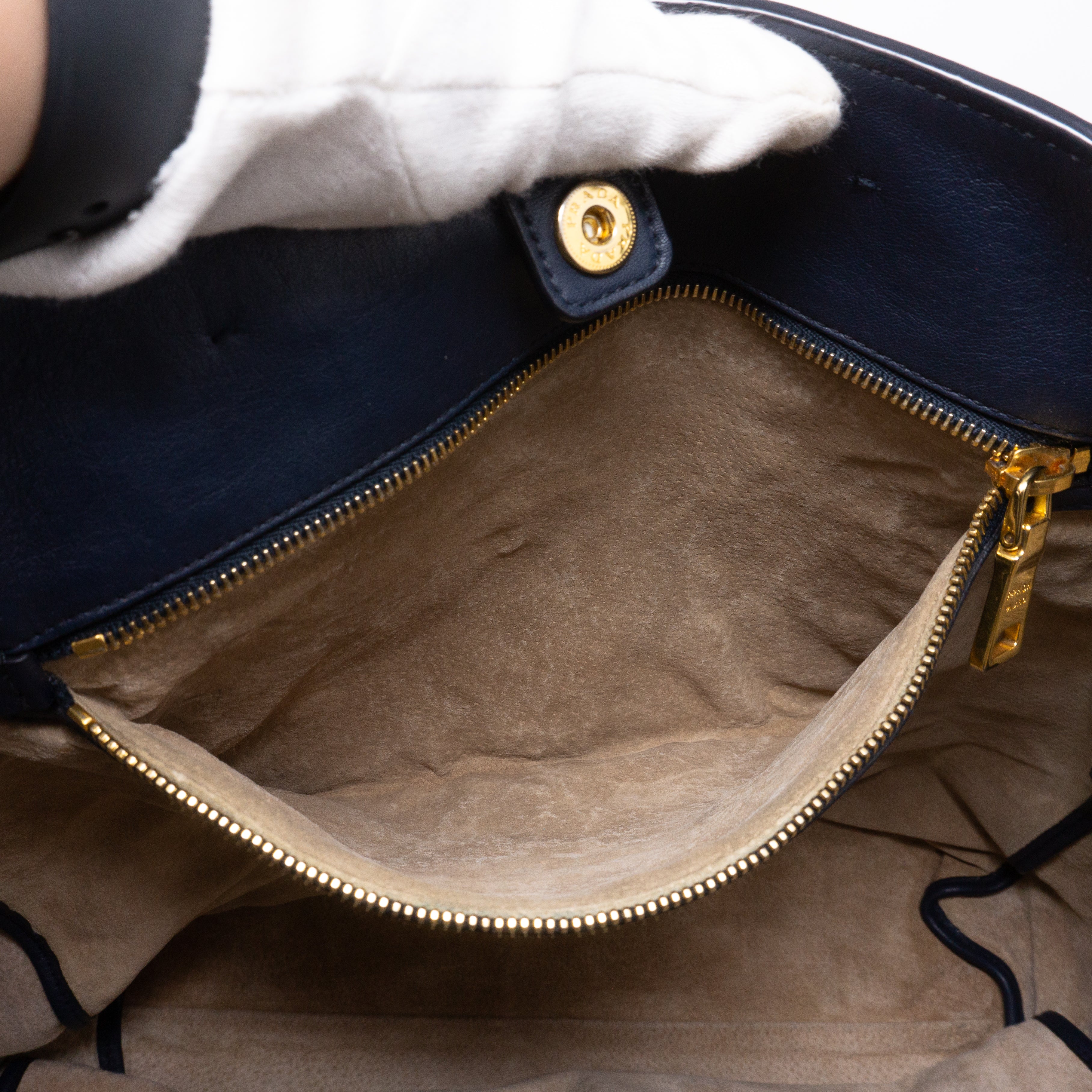 Large Shopping Tote Blue Leather