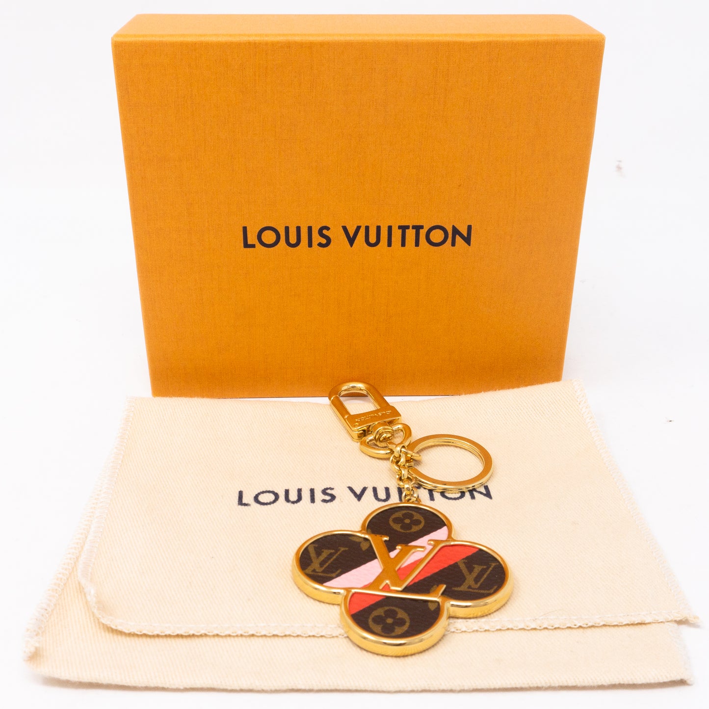 LOUIS VUITTON Illustre V Monogram Canvas Key Holder Bag Charm Turquois