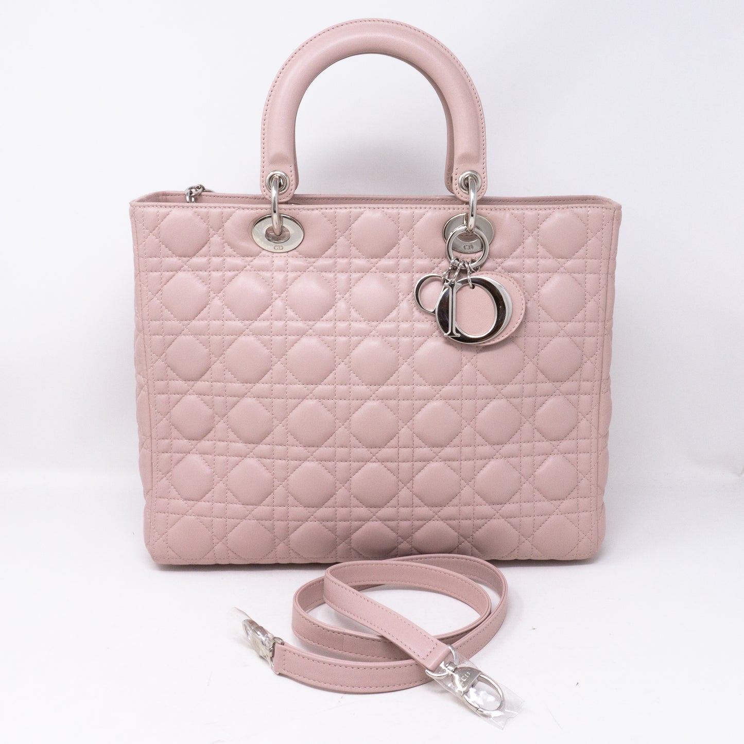 Lady Dior Large Light Pink Leather