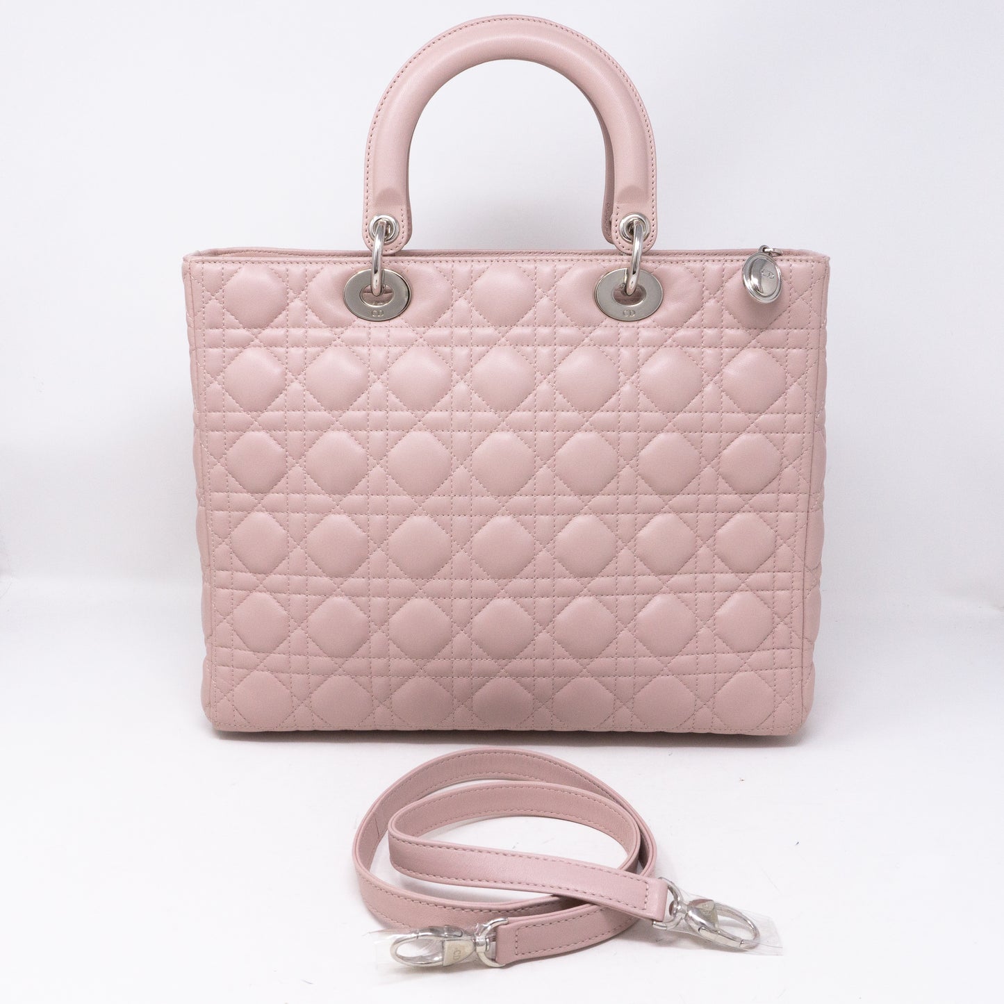 Lady Dior Large Light Pink Leather