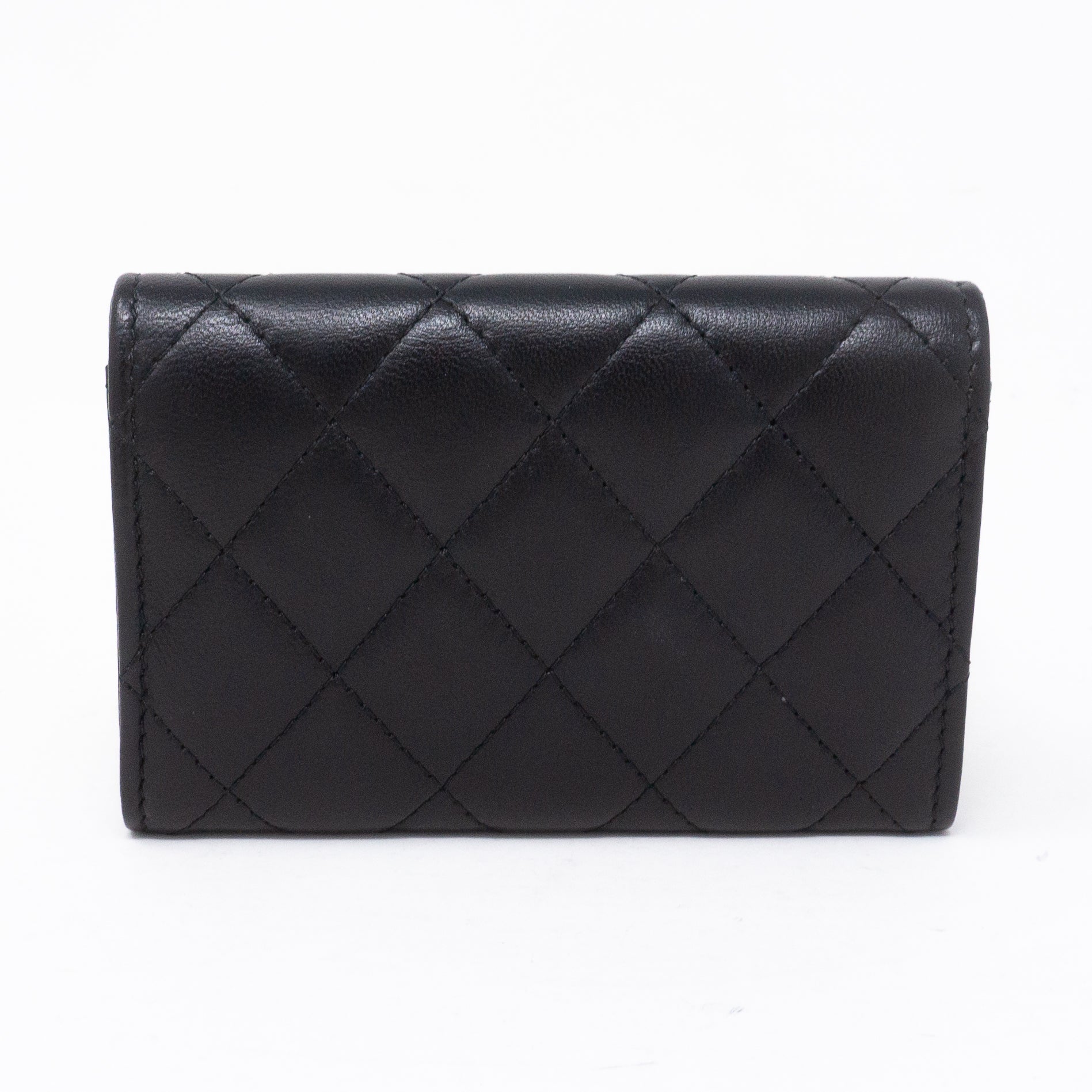Classic Flap Card Case Black Lambskin