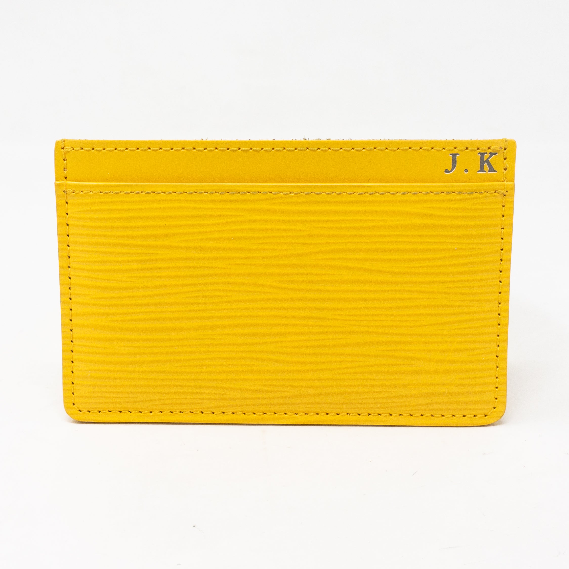 Card Holder Epi Leather Yellow