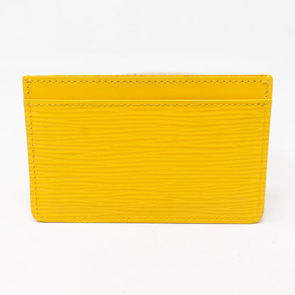 Card Holder Epi Leather Yellow
