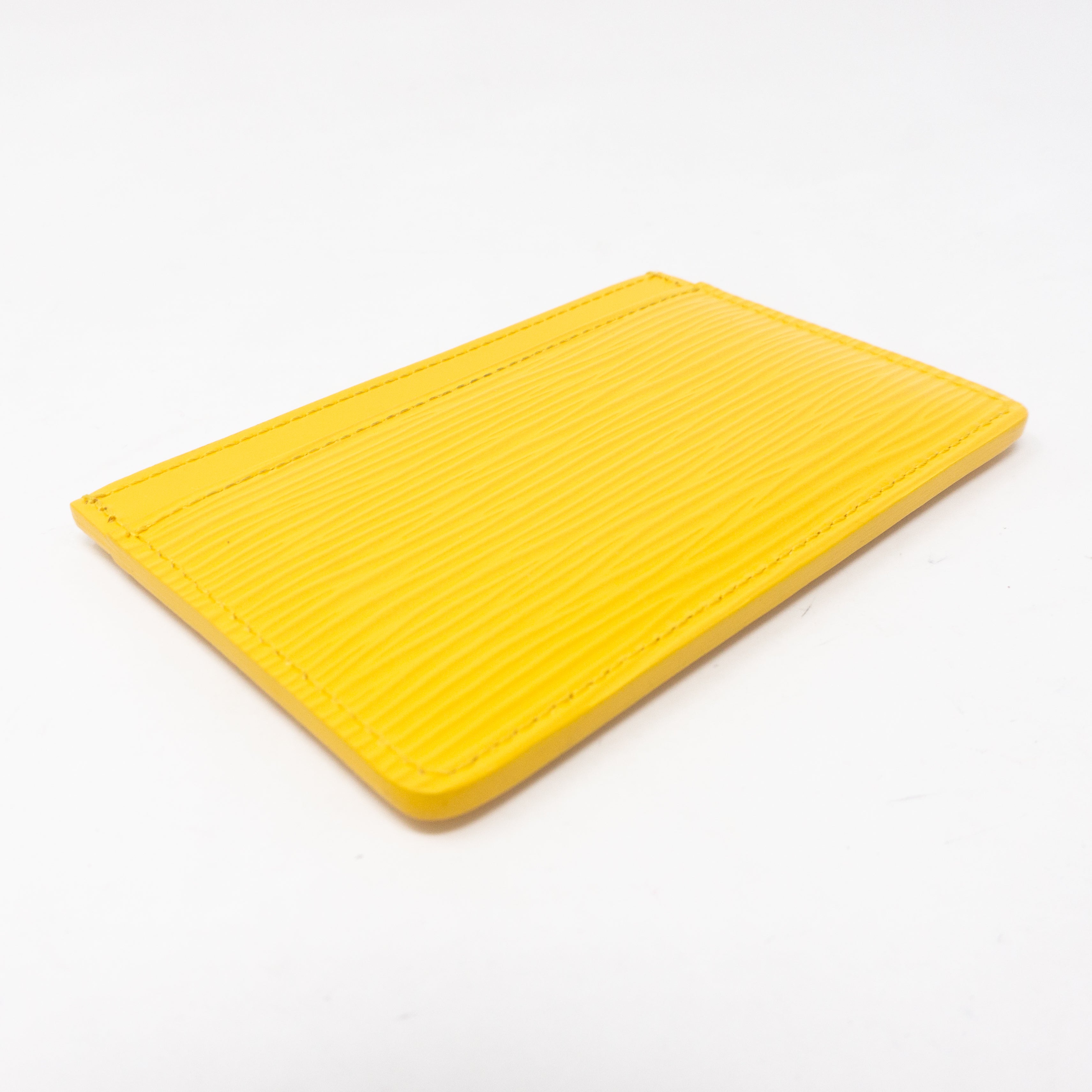 Card Holder Epi Leather Yellow