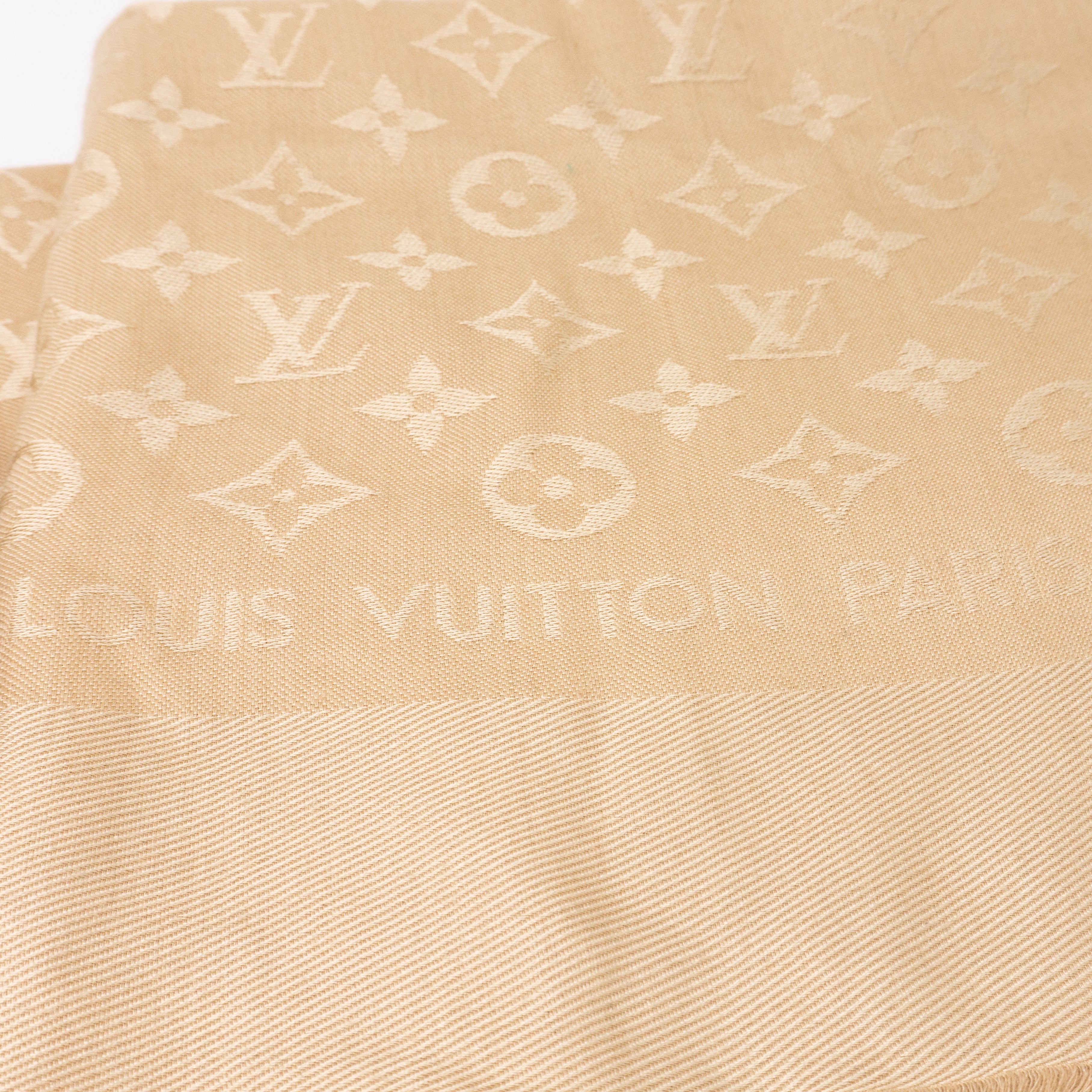 Monogram Denim Shawl Beige