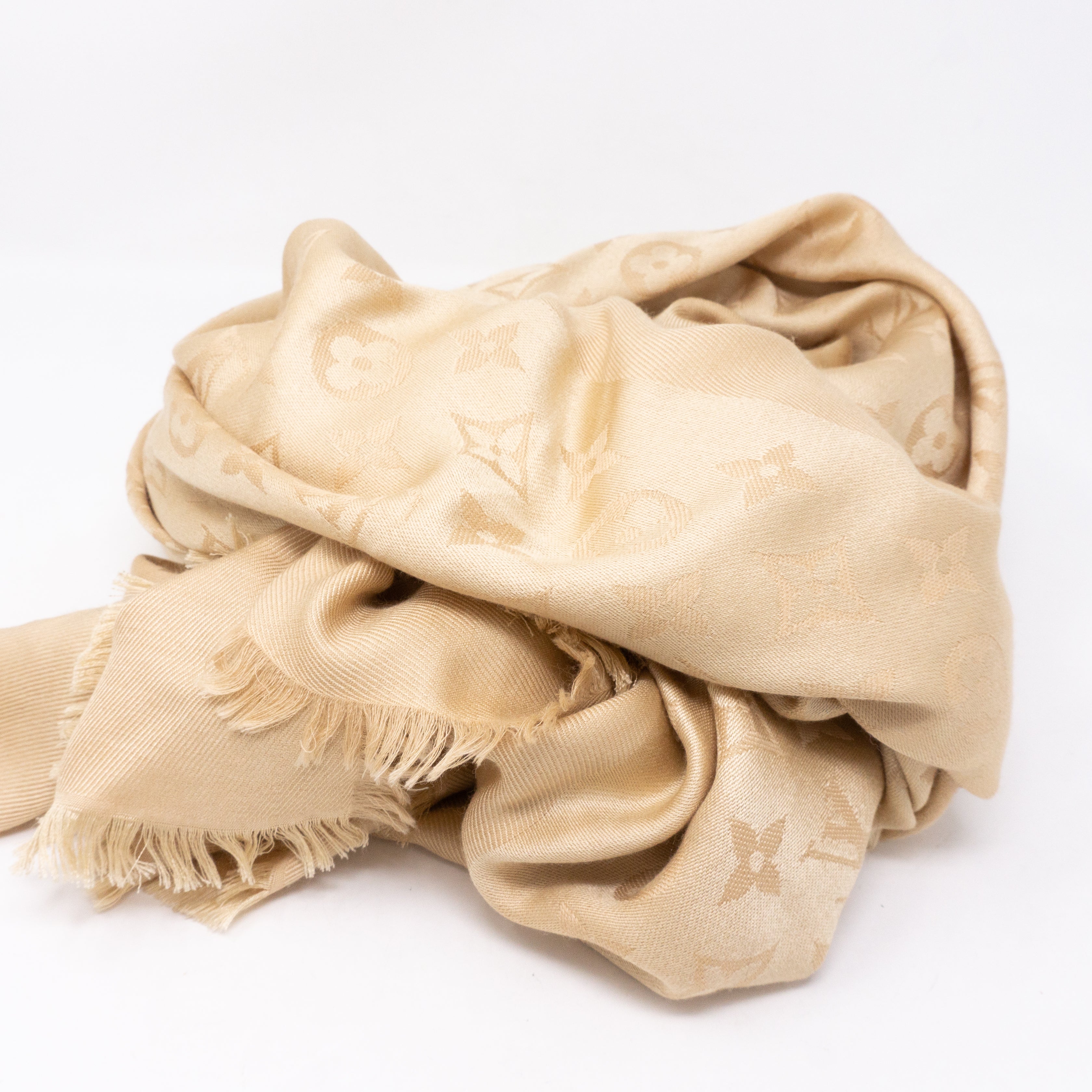 Monogram Denim Shawl Beige
