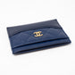 Card Holder Gabrielle Blue Leather