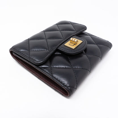 Small Classic Flap Wallet 2.55 Black Leather
