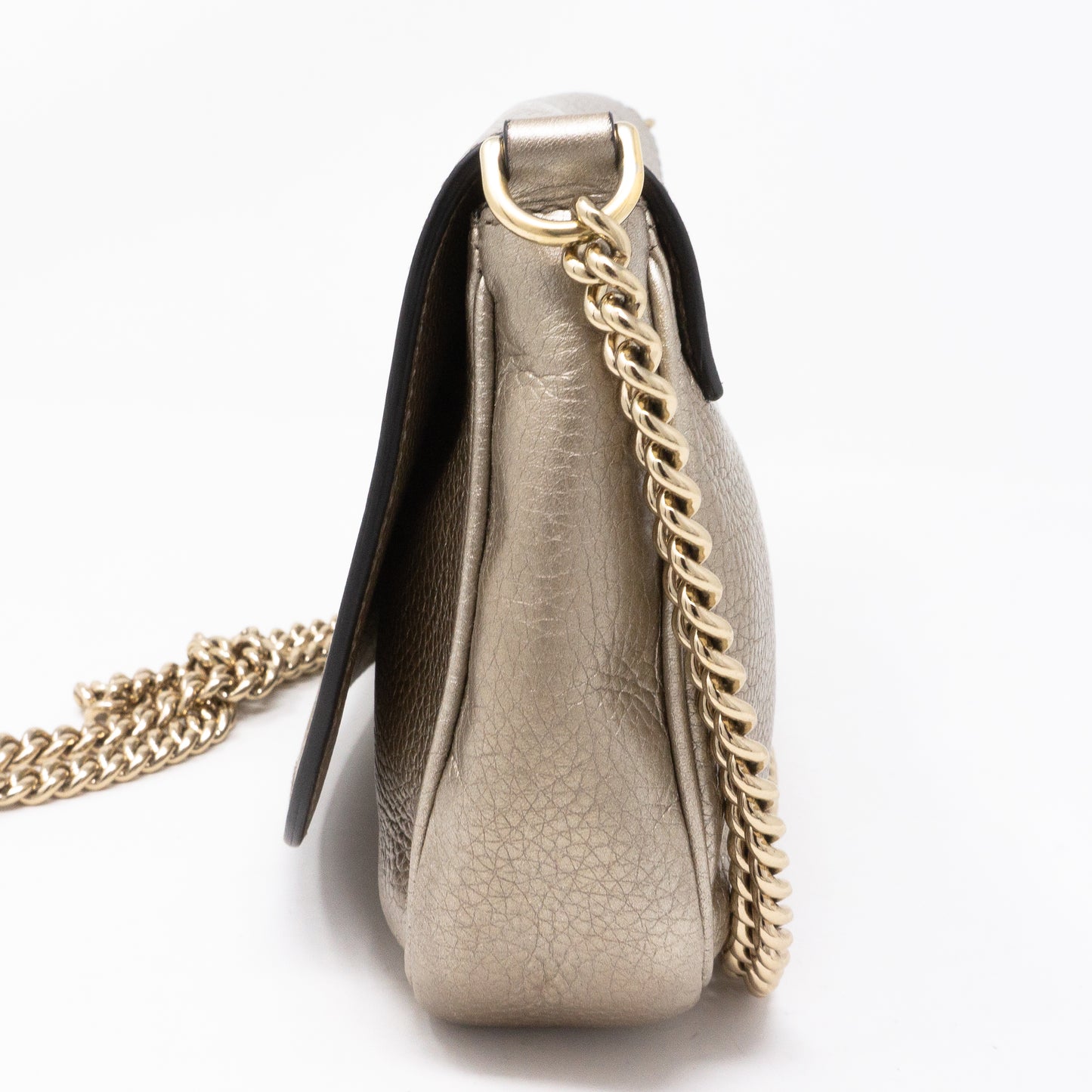 Soho Flap Chain Bag Champagne Leather