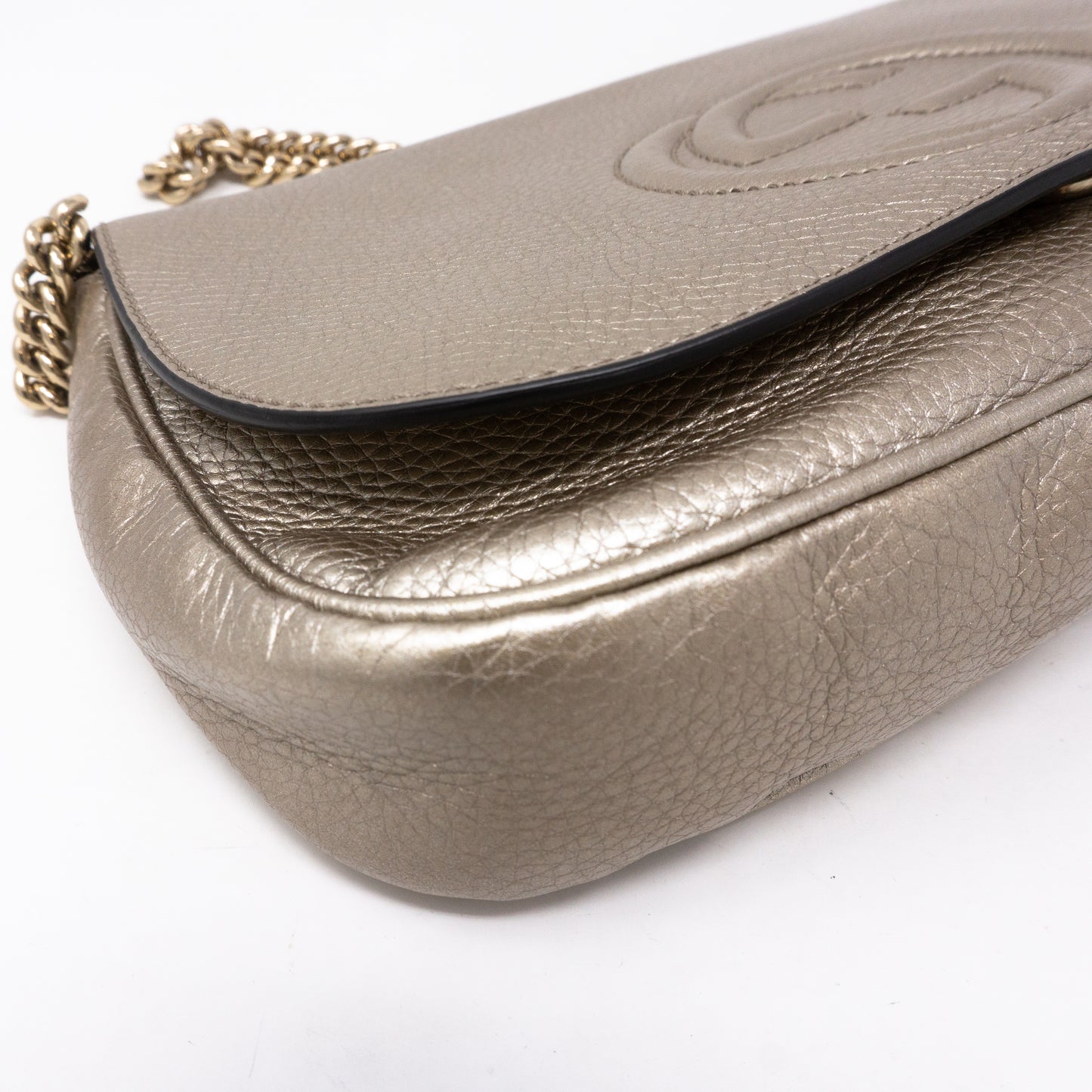 Soho Flap Chain Bag Champagne Leather