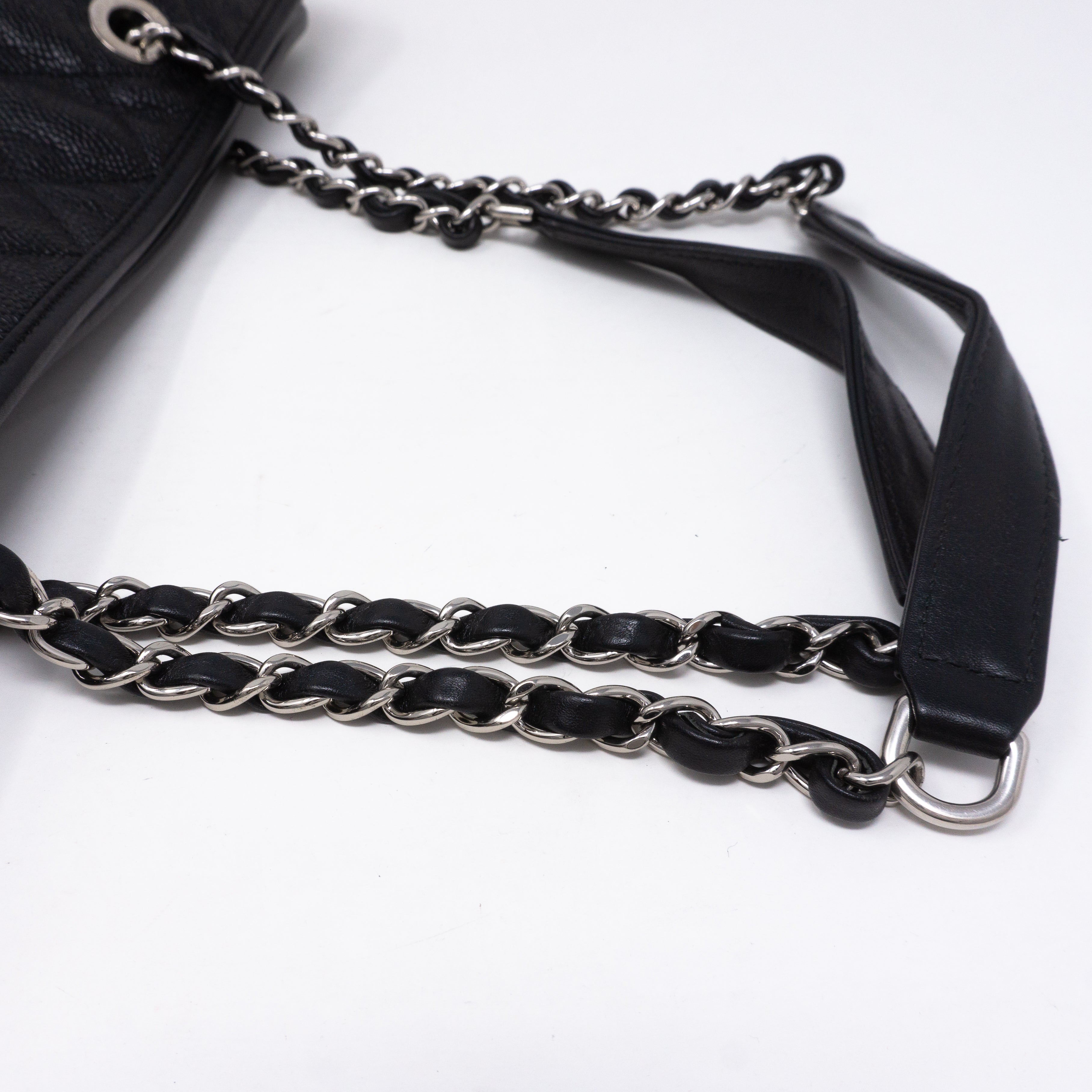 Quilted Shopping Tote Black Caviar