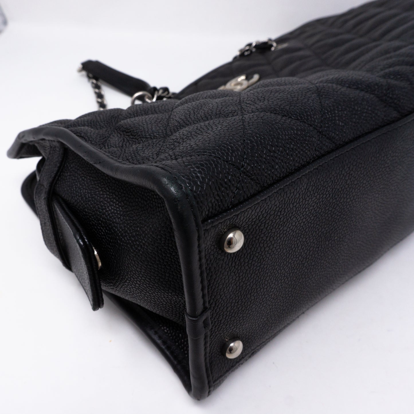 Quilted Shopping Tote Black Caviar