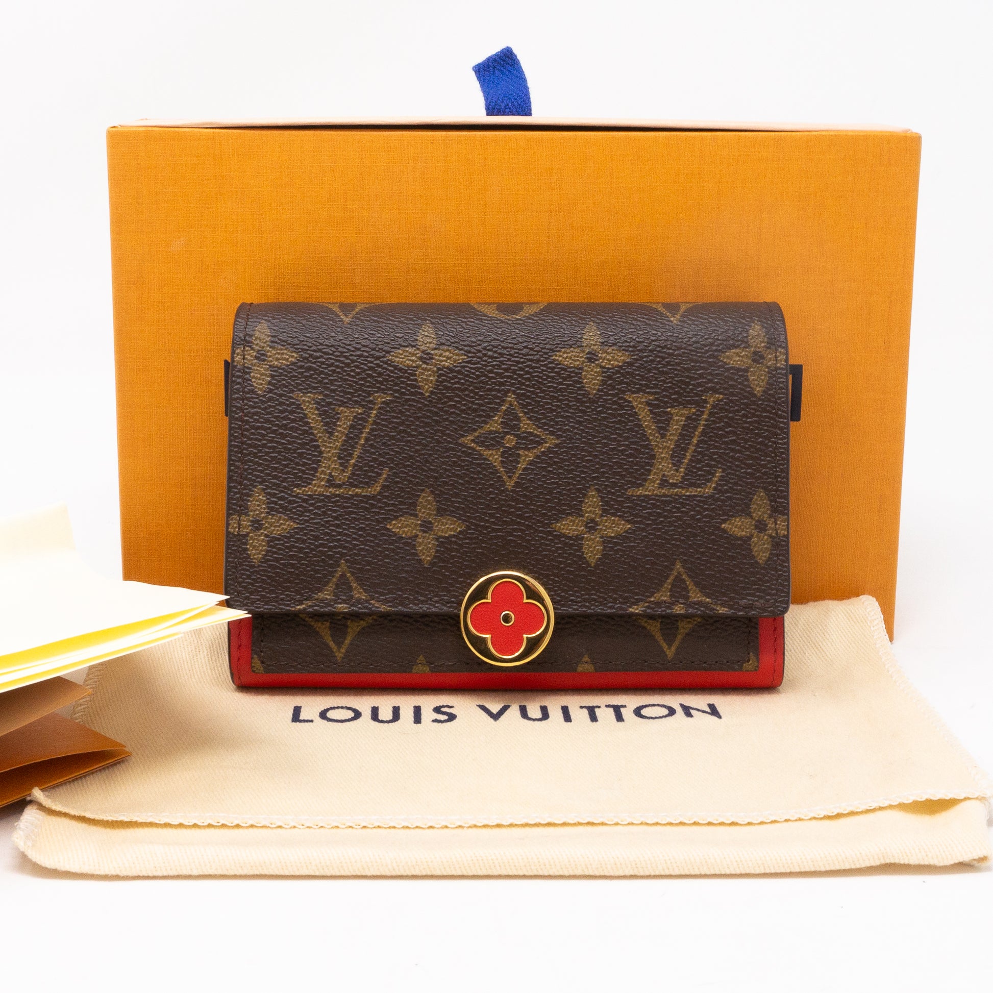 LOUIS VUITTON Monogram Flore Compact Wallet Coquelicot 1268855