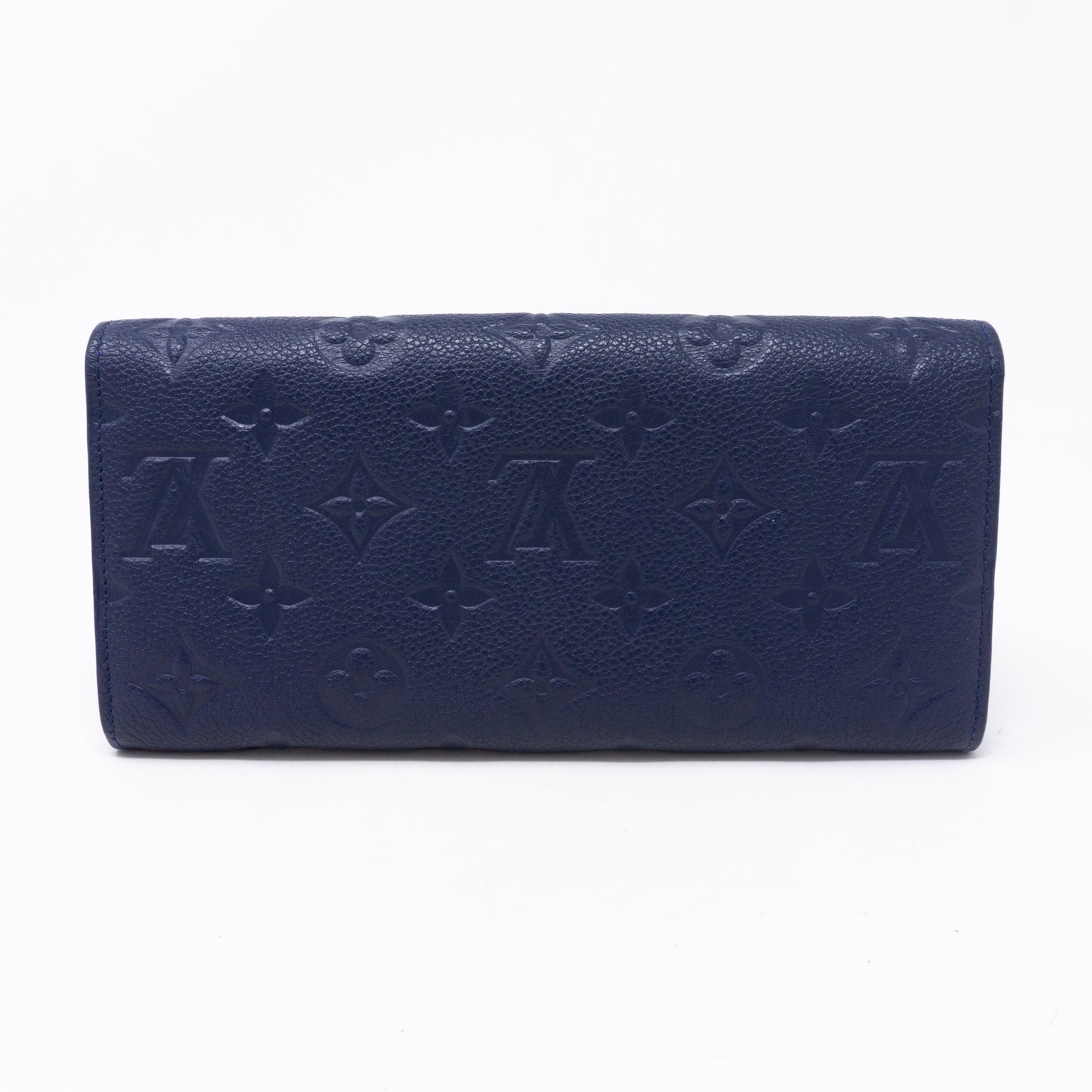 LOUIS VUITTON Curieuse Monogram Empreinte Leather Wallet Blue