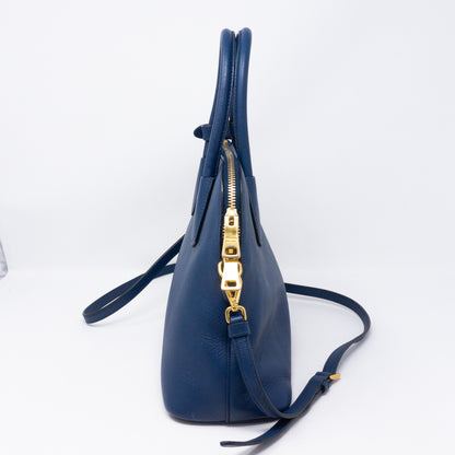 Small Crossbody Handbag Blue Saffiano Leather