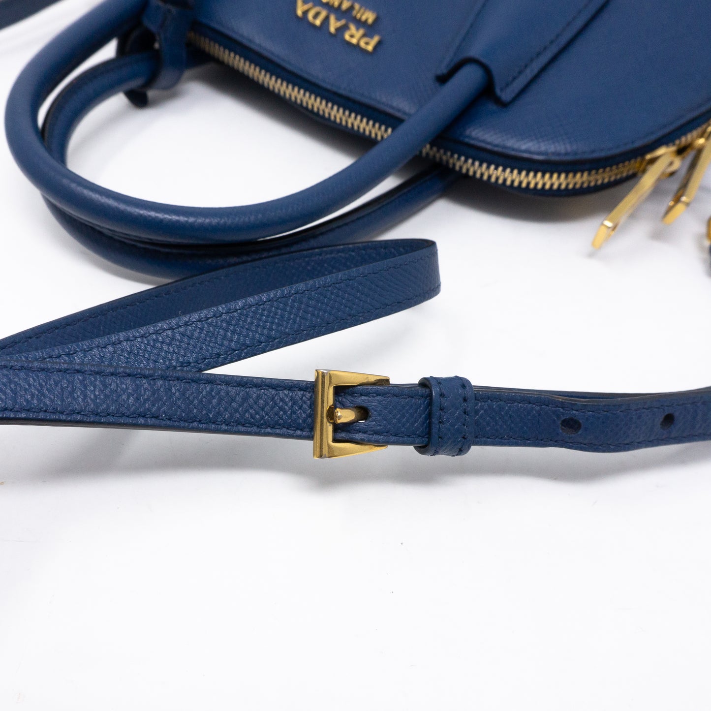 Small Crossbody Handbag Blue Saffiano Leather