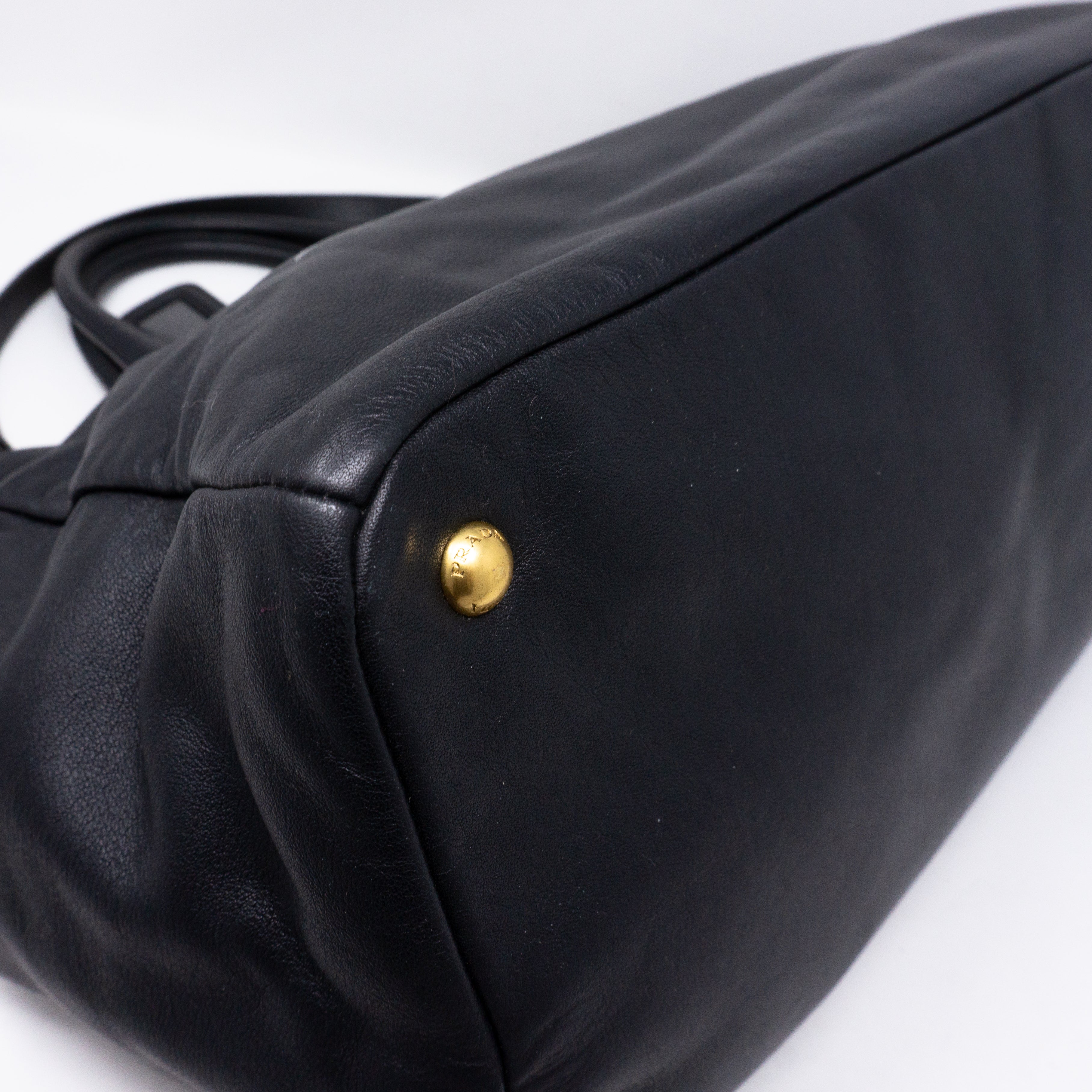 Large Shopping Tote Black Leather