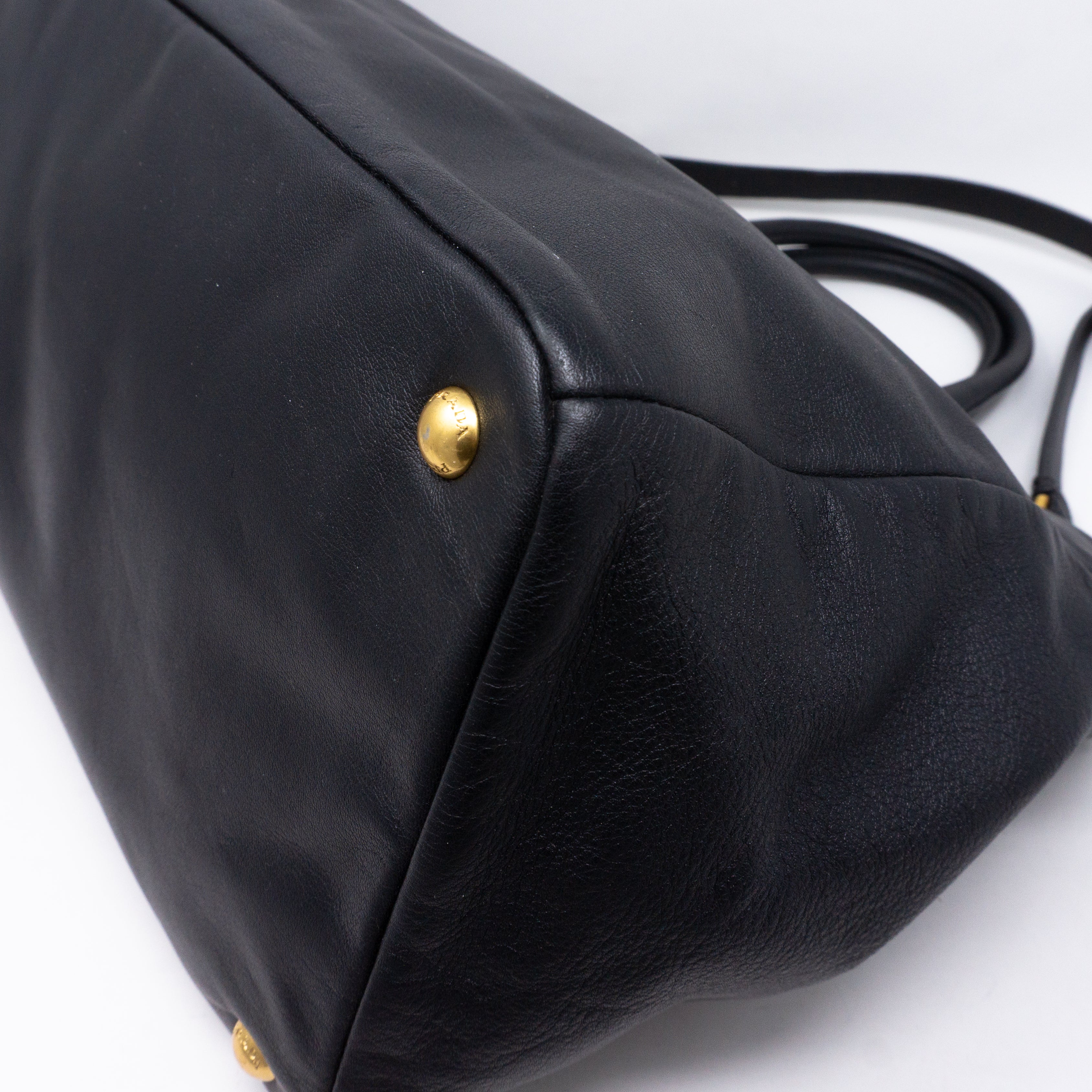 Large Shopping Tote Black Leather