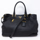 Large Shopping Tote Black Leather